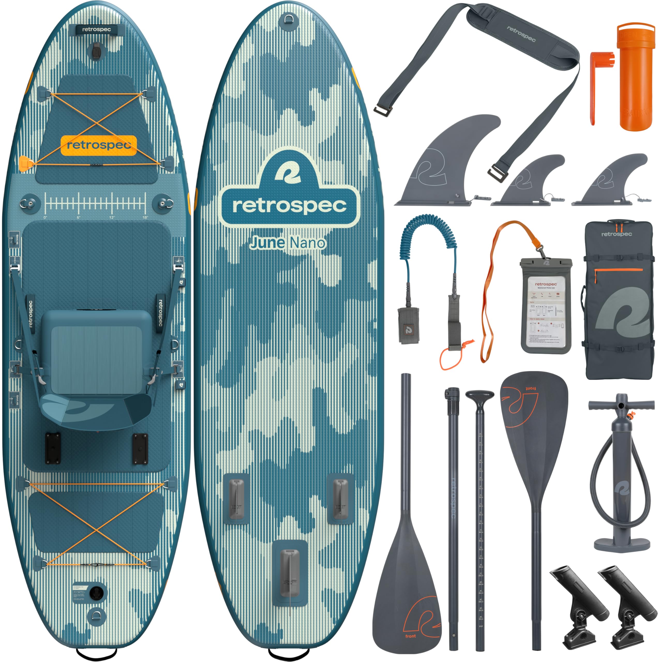 Retrospec June Nano Kids Inflatable Fishing SUP Kayak