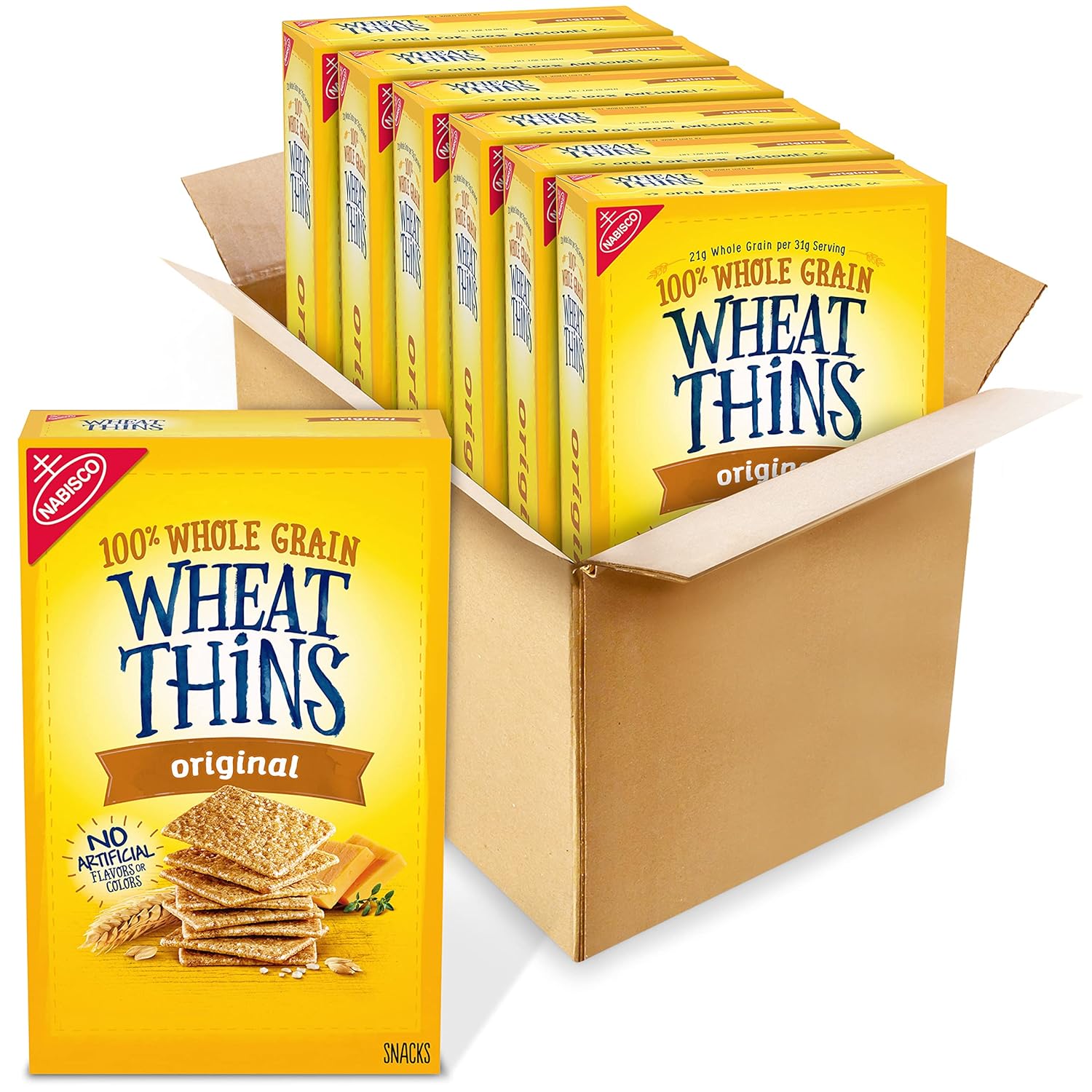 Amazon.com: Wheat Thins Original Snacks, Whole Grain Wheat Crackers ...