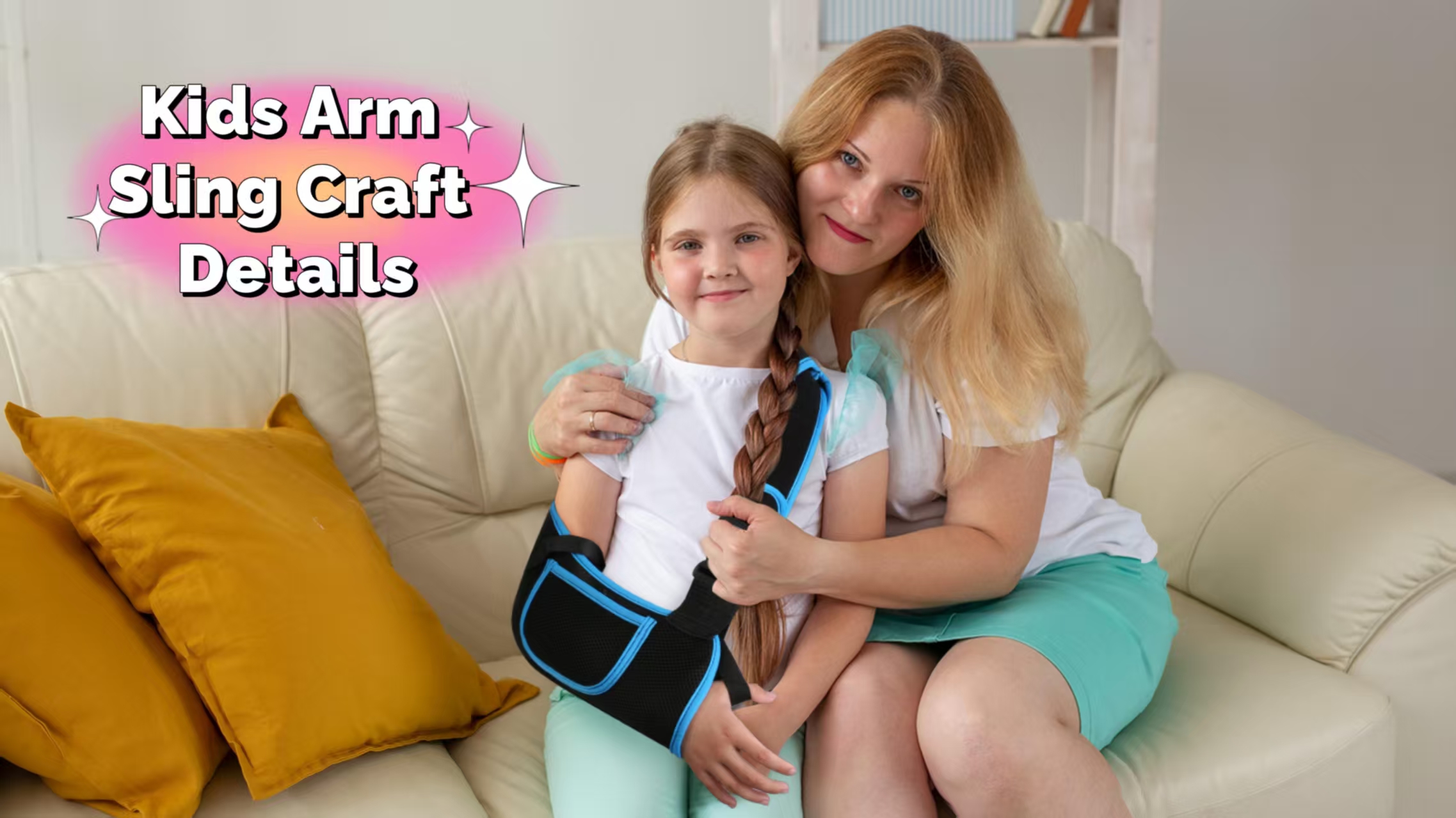 Image of Kids Arm Sling Shoulder Immobilizer, Rotator Cuff Support Brace | Adjustable Strap, Breathable Mesh Sling for Elbow, Clavicle and Wrist Injury, Fit Left or Right Arm, Surgery Recovery, S