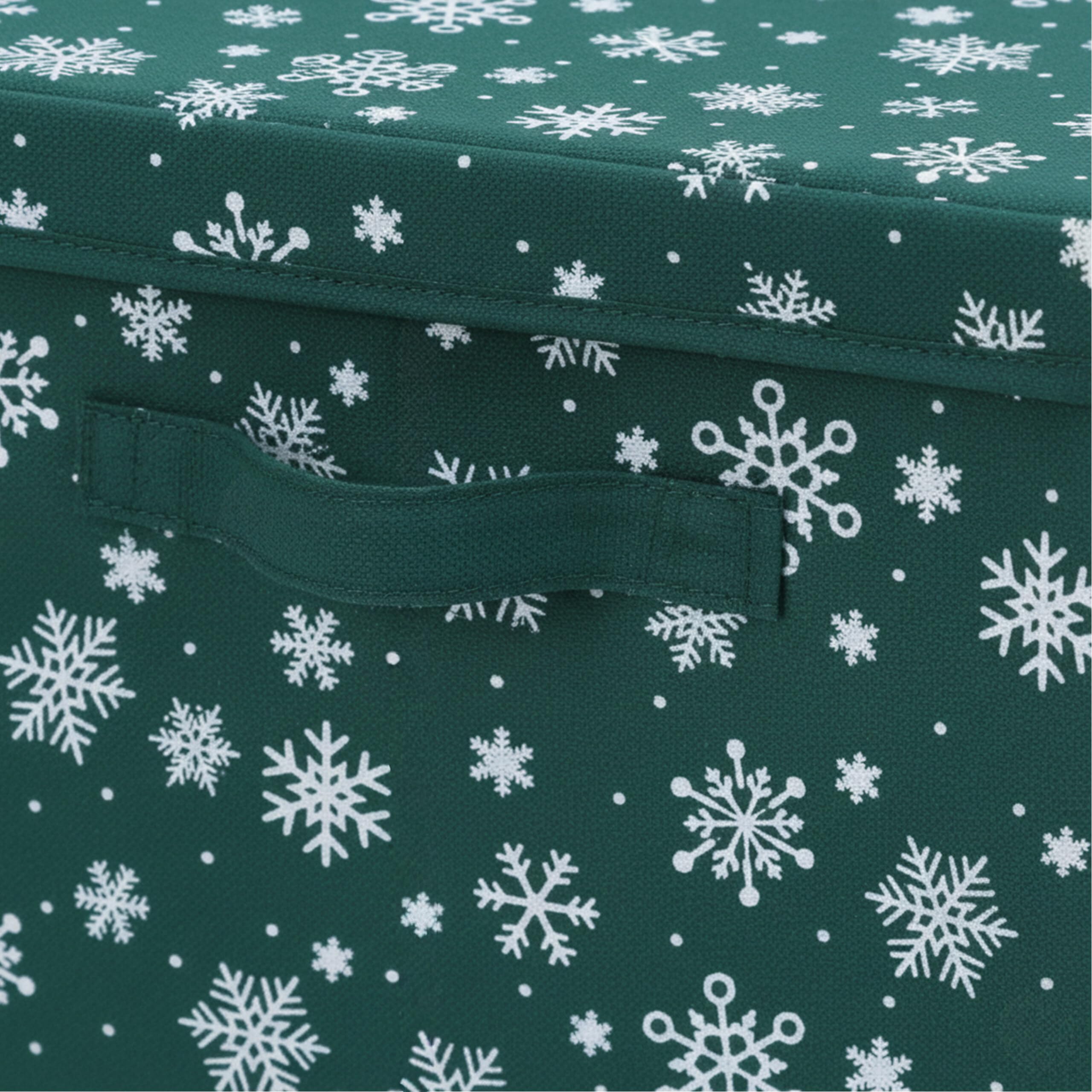 Relaxdays Scatole Porta Palline di Natale, Set 3 pz, TNT e Cartone, Verde, 33x33x33 cm