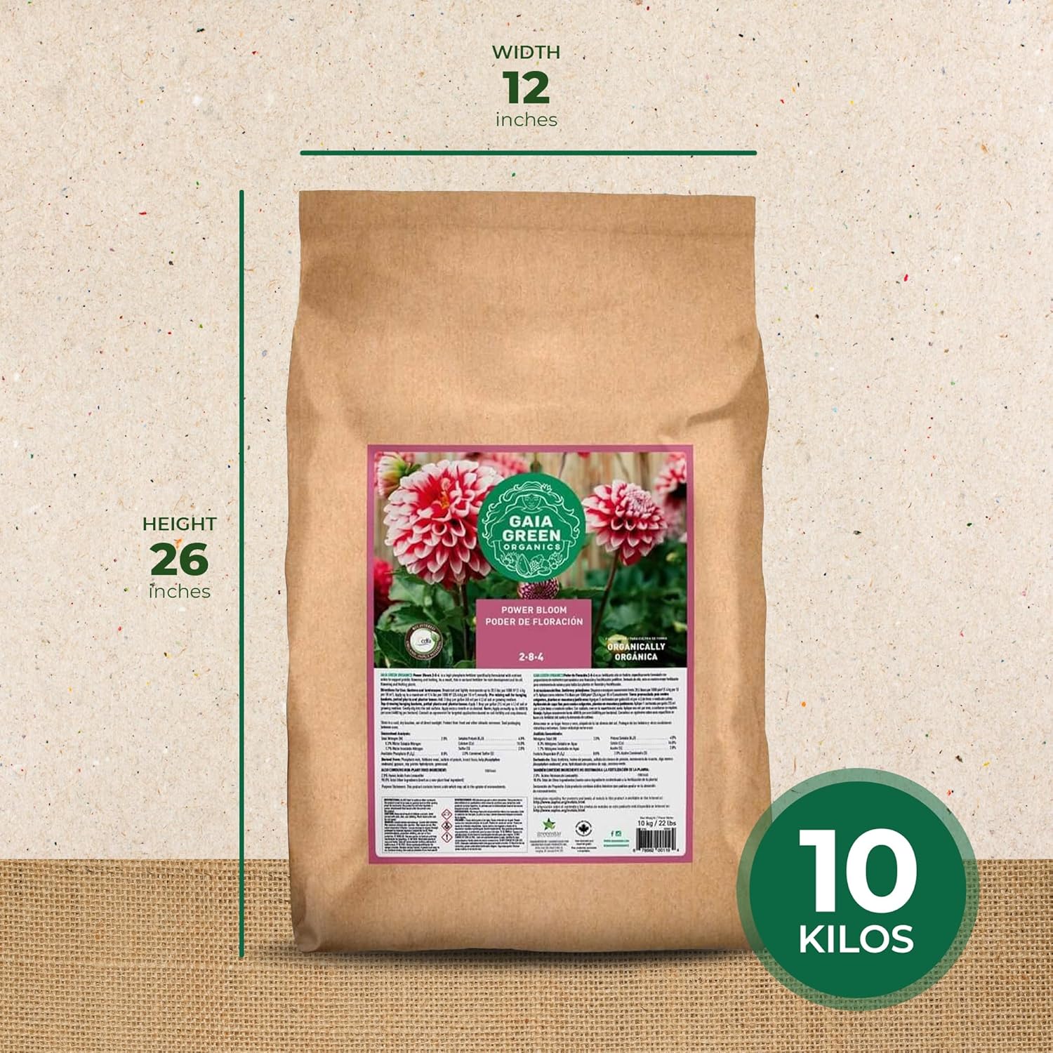 GAIA GREEN Organics 10 Kilogram High Phosphate Power Bloom Plant Food Root Developer Supplement Blend for Prolific Flowering and Fruiting