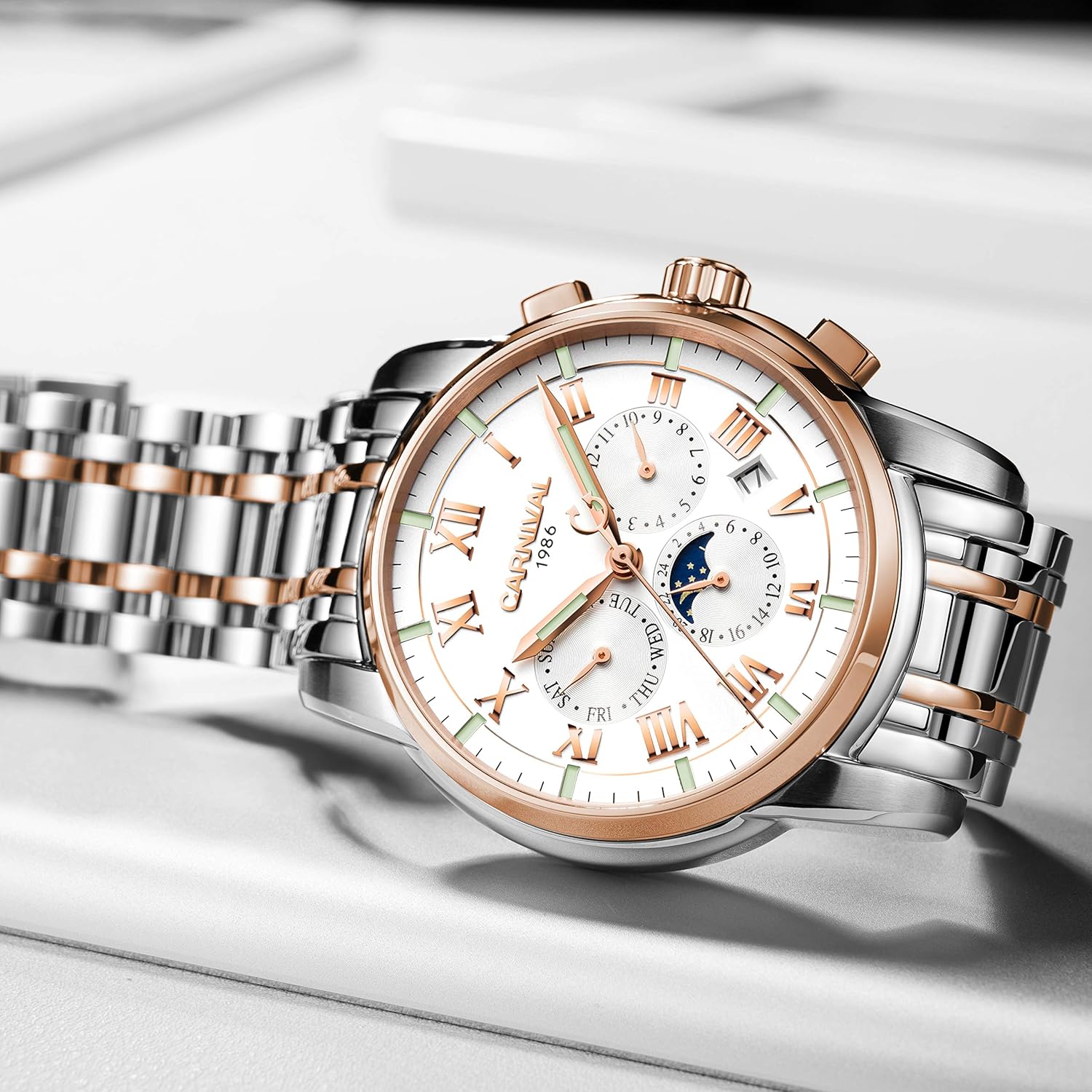 TEINTOP Carnival Men Complications Automatic Mechanical Wrist Watch