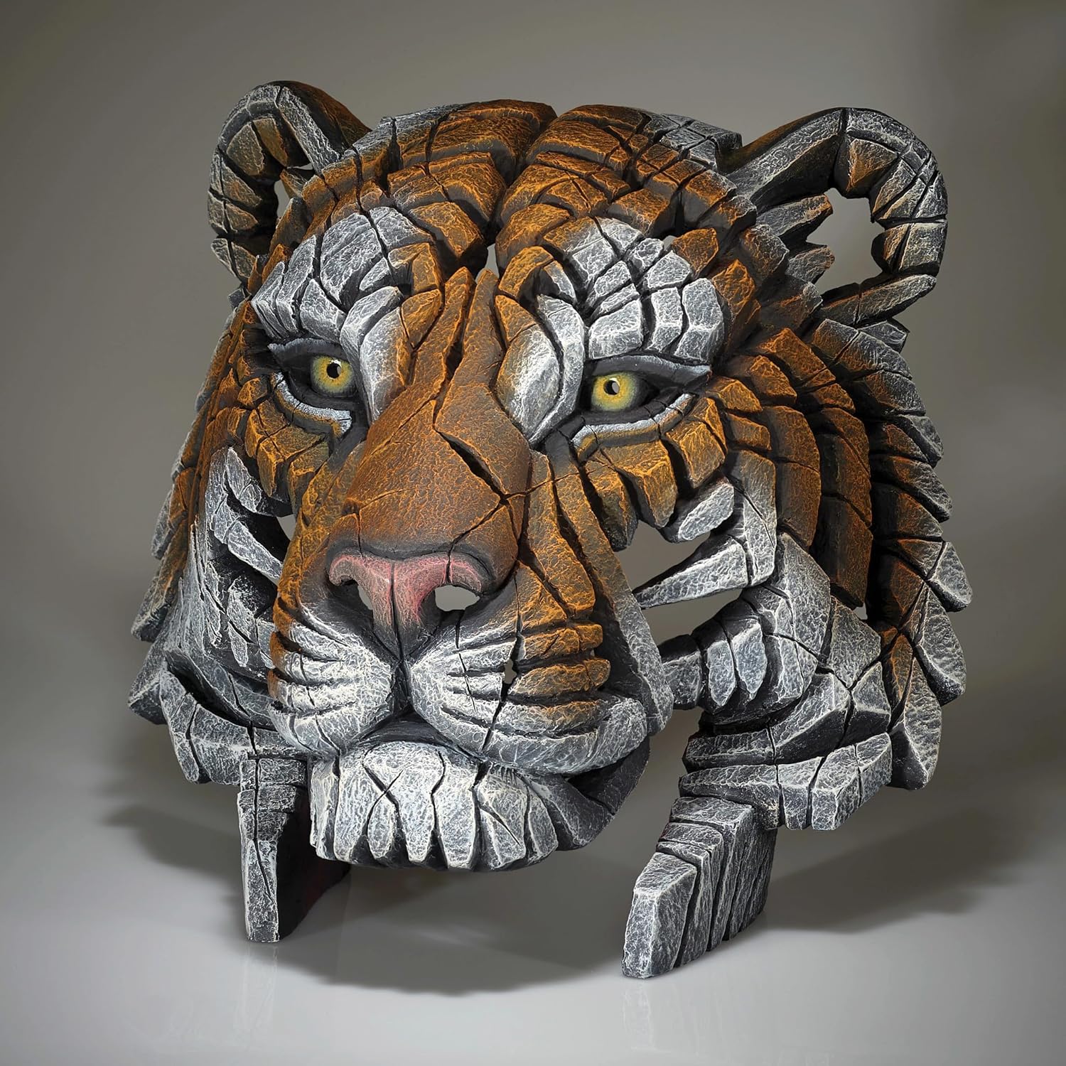 Enesco Edge Sculpture Tiger Bust Animal Figurine, 15.7 Inch, Multicolor