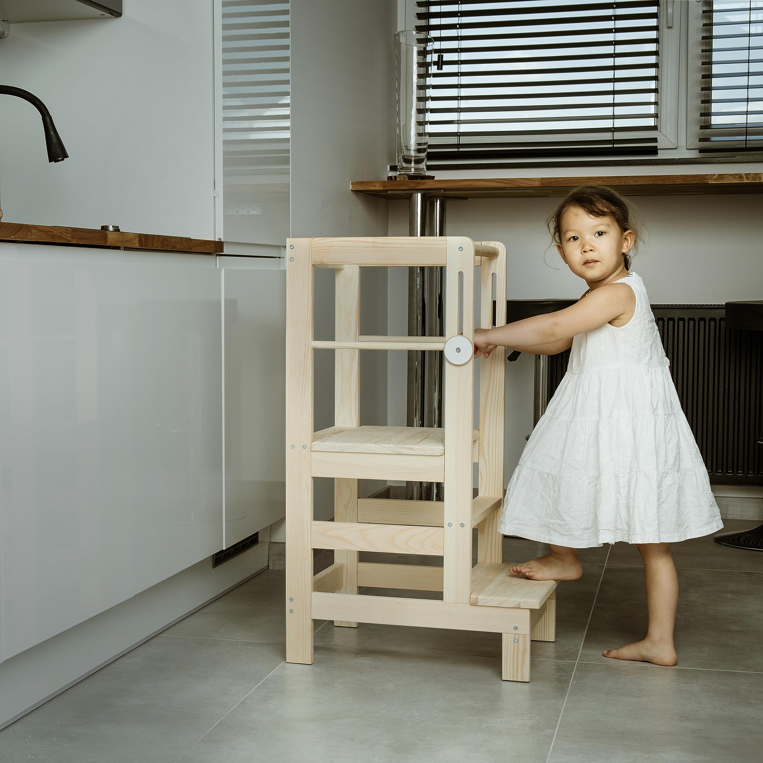 Love For Sleep Lernturm für Kinder Montessori - ab 1 Jahr Höhenverstellbar - Learning Tower aus Holz, Kinder Lernturm Stabil