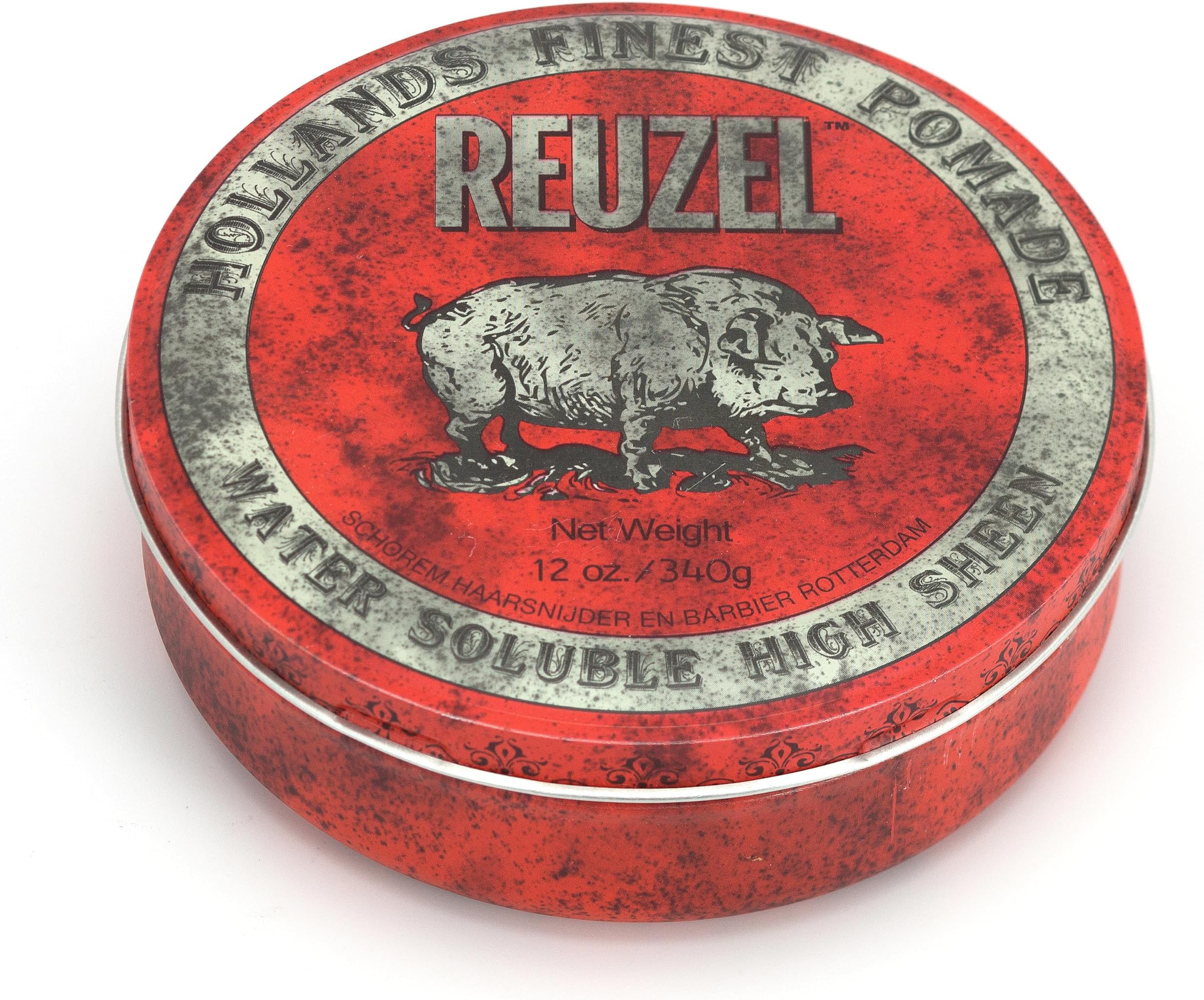 REUZEL Red Pomade, Medium All Day Hold, Water Soluble Styling, High Shine and Flake Free, Easy To Wash Out, For All Hair Types