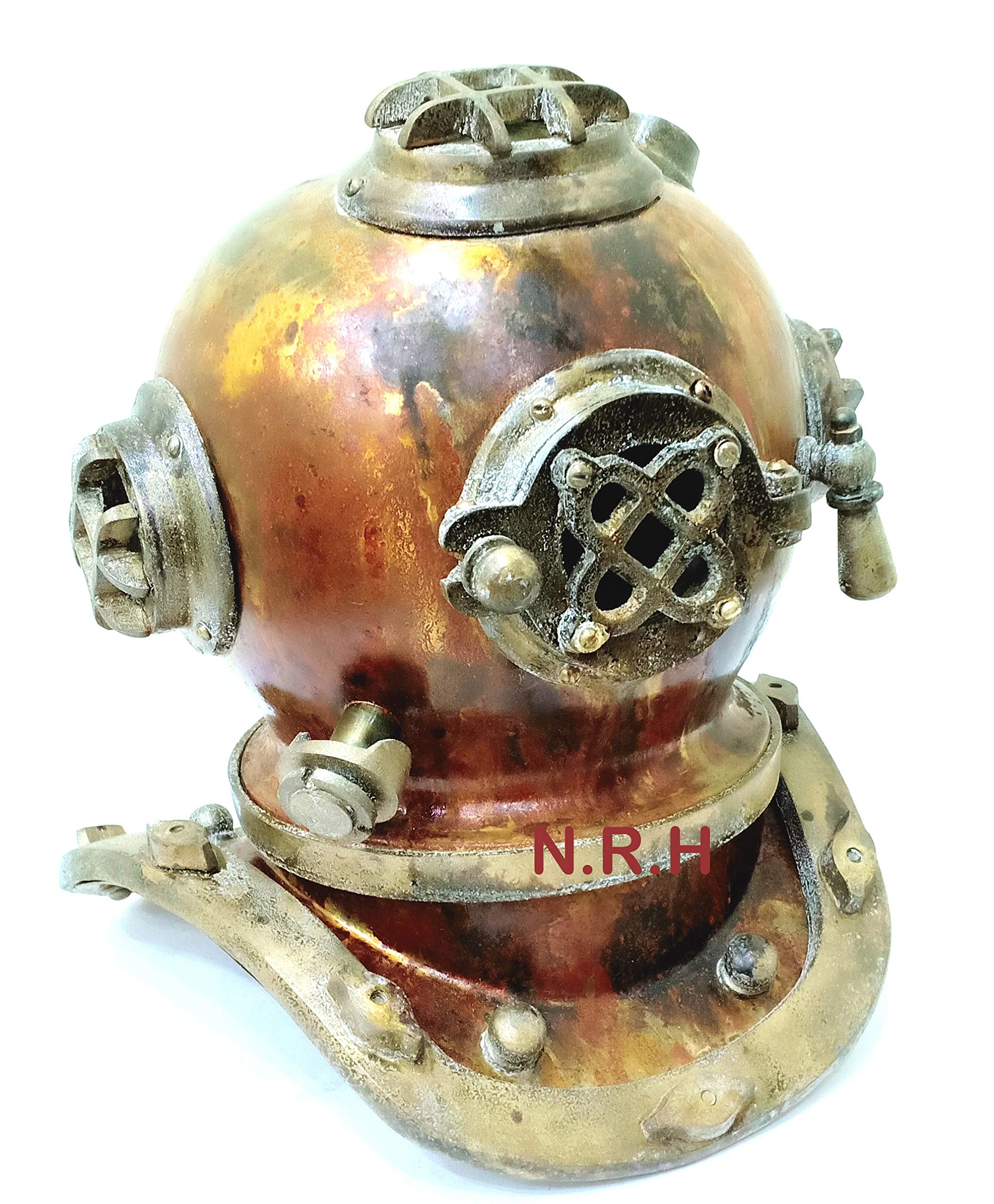 Nautical Replica Hub Vintage Copper Antique Diving Helmet | Mark V Divers Diving Heavy Helmet