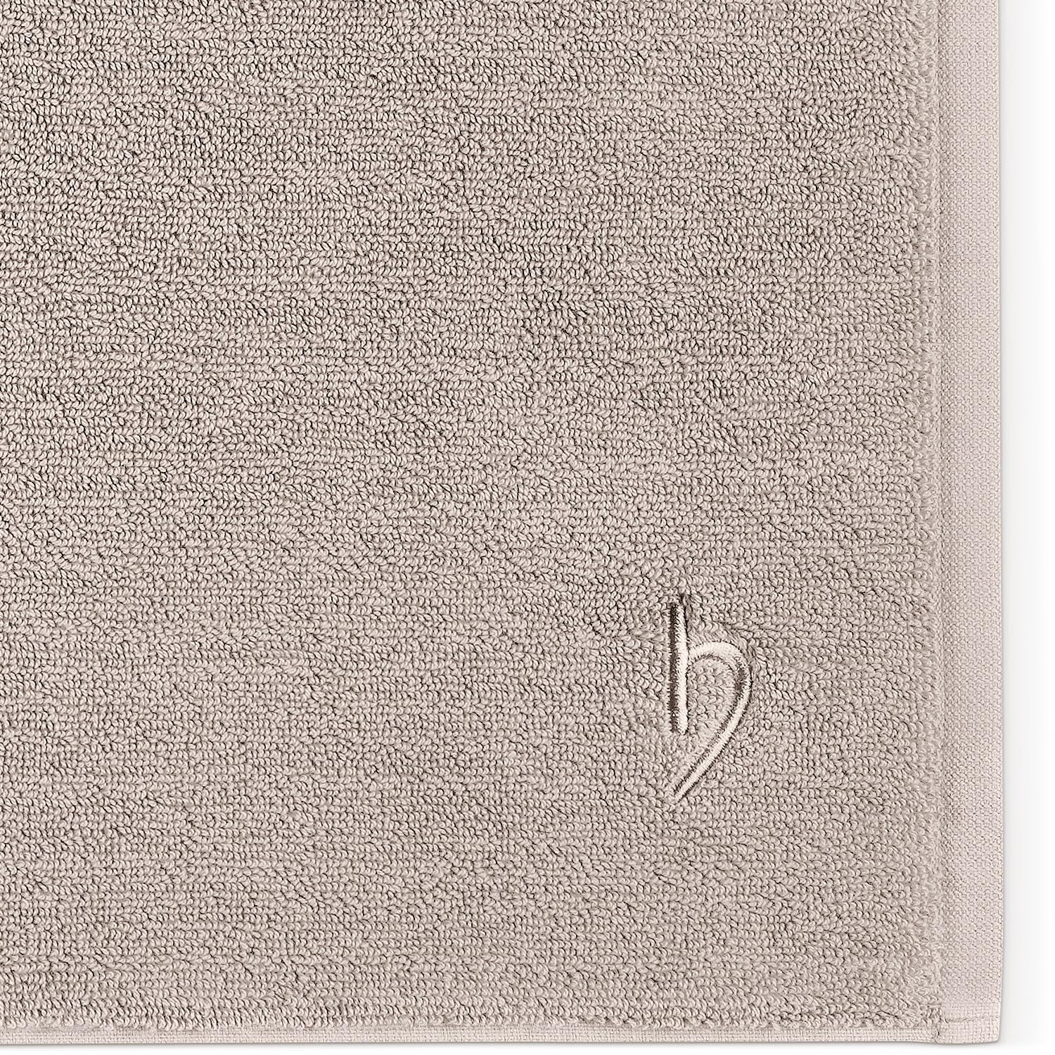 Herzbach Home Badtextilien Bundle Pura Sandgrau 6er Handtuch-Set 2er Badvorleger-Set 50x70 cm 100% Baumwolle