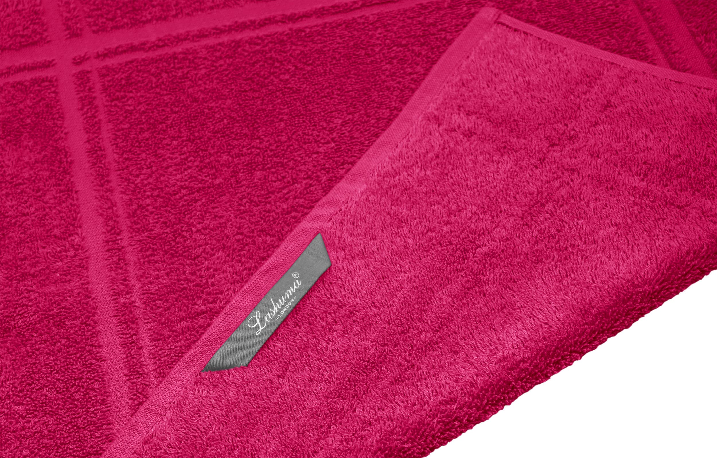 Lashuma Hand Towel Set Red Rhubarb 50 x 50 cm Absorbent London Cotton Towels - Image 3
