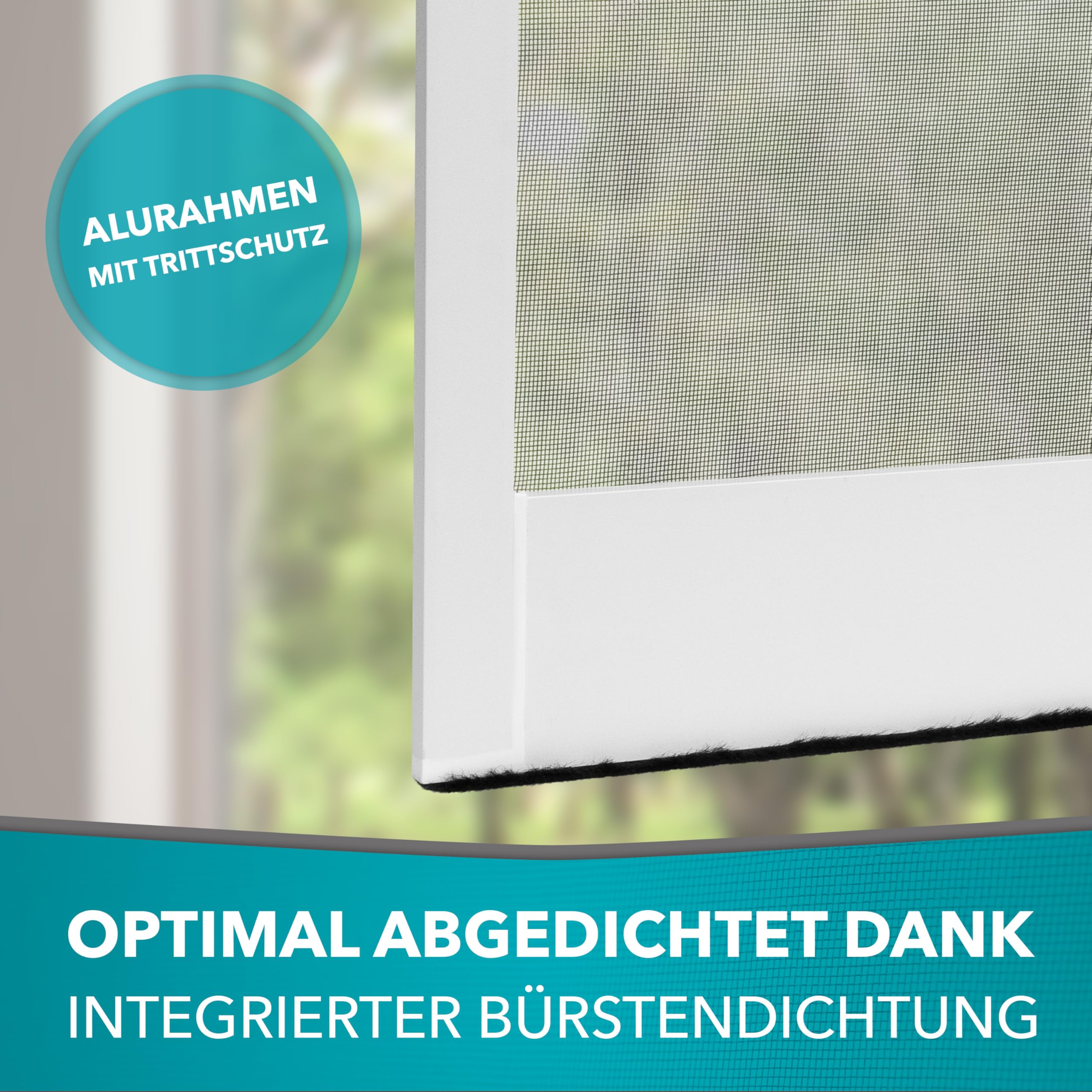 APANA - Fliegengitter Tür mit Alurahmen als Trittschutz - Insektenschutz Tür für Balkontür & Terrassentür - Mückenschutz Tür mit automatischem Türschließer & Magnetverschluss (100 x 210 cm | Weiß)
