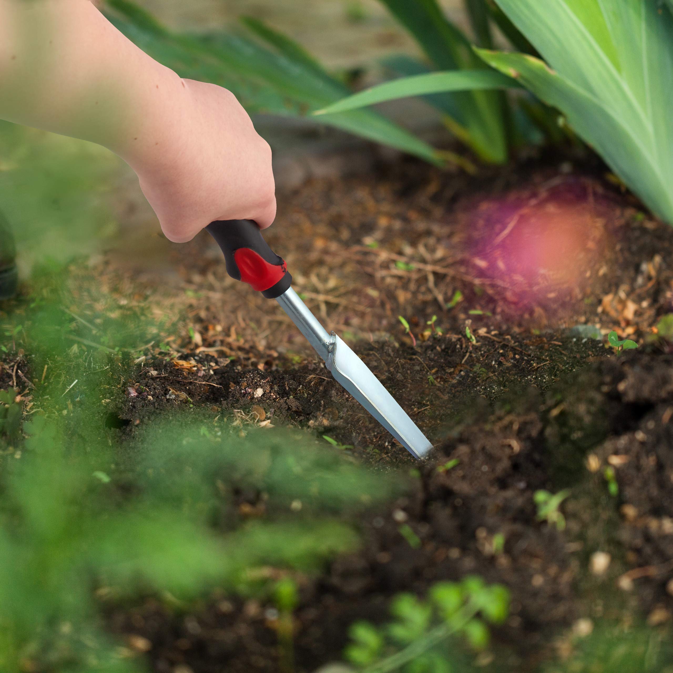 Relaxdays Weeder, wyrywacz do roślin do skutecznego usuwania chwastów, ergonomiczny uchwyt, długość: 37,5 cm, czarno-czerwony