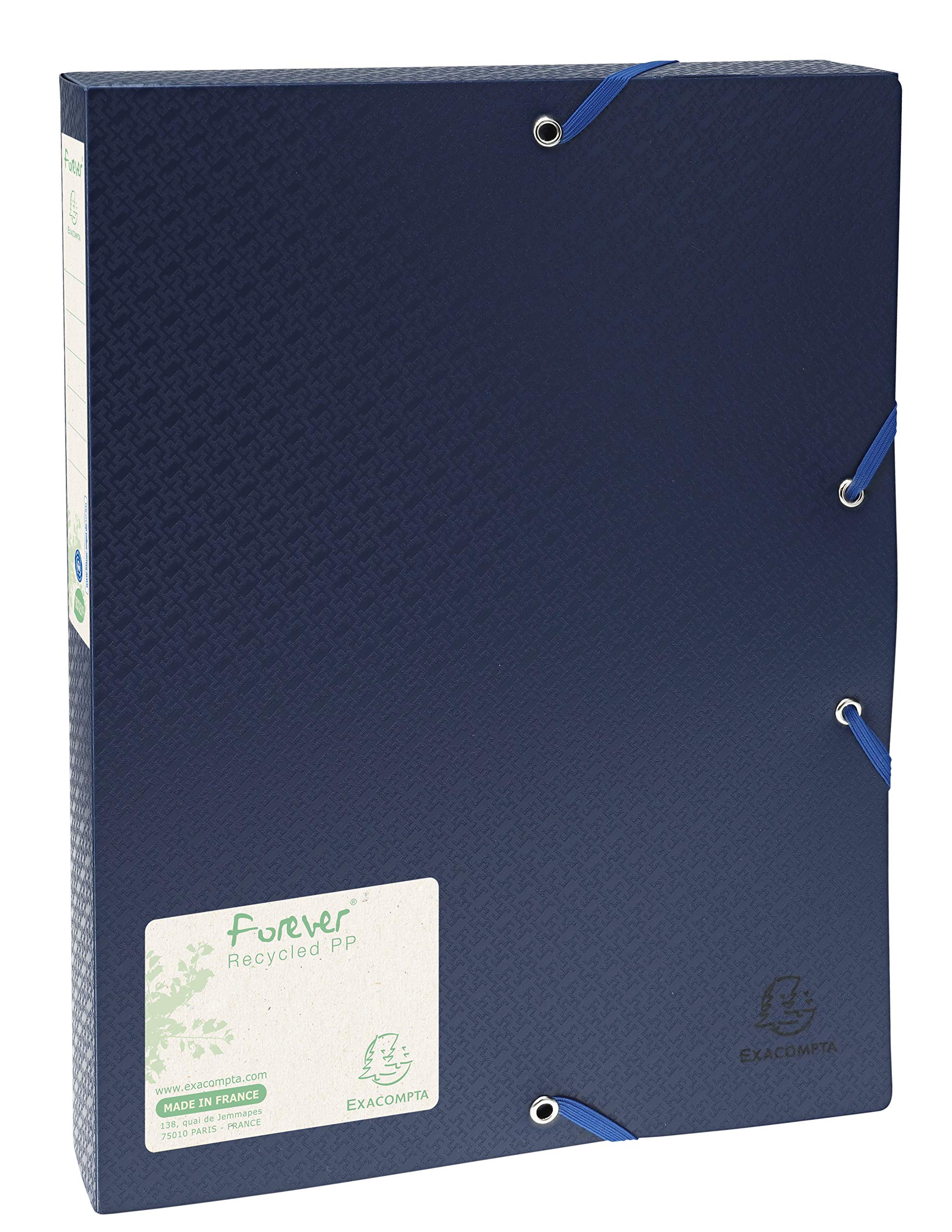 Exacompta 553570 Packung (mit t 8 Archivboxen Forever, umweltfreundlich und robust, Rücken 40mm, aus recycling PP) farbig sortiert, 8 Stück