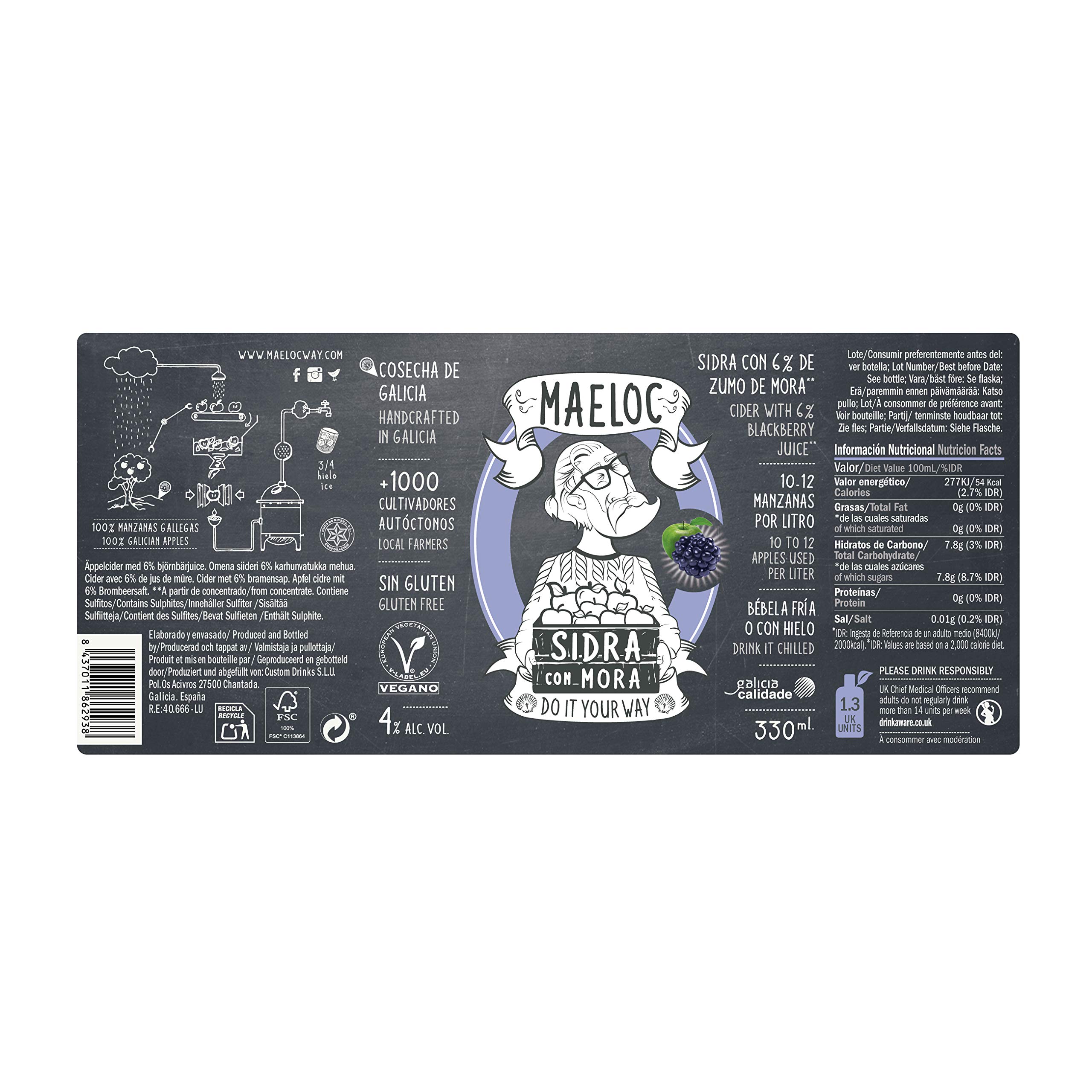 Maeloc Sidra con Mora - 24 botellas x 330 ml