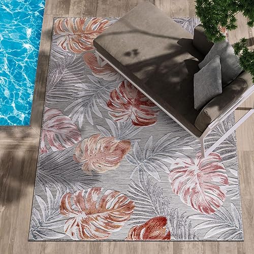 Miniatura 185 de CAMILSON Indoor Outdoor Rug 5x7 Bohemian Medallion Floral Area Rugs for Indoor and Outdoor Patios Easy-Cleaning Non-Shedding Living Room Garden and
