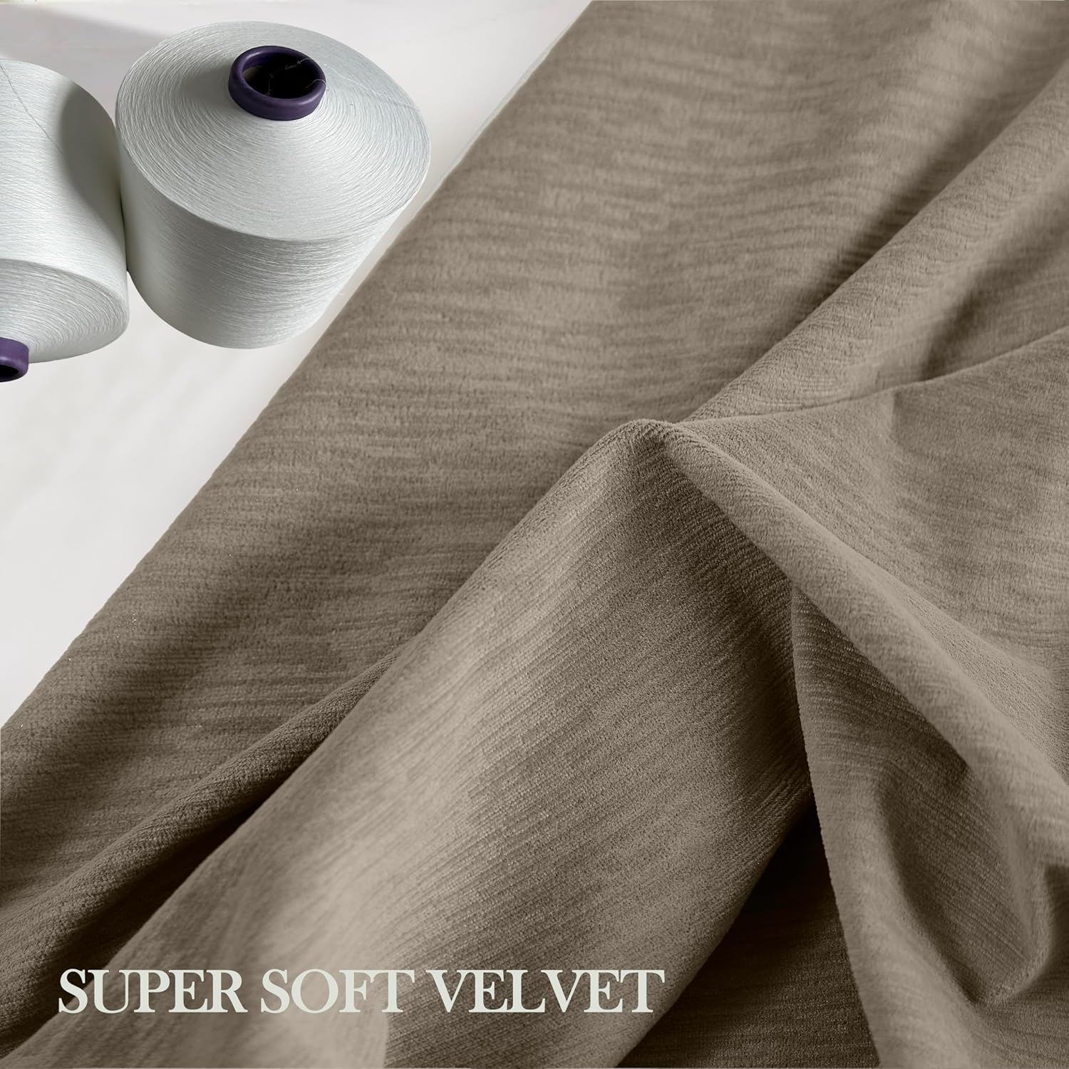 Hillcrest Camel Beige Tan Chenille Velvet Pinch Pleated Blackout Curtains Room Darkening Thermal Insulated Window Drapes 90 Inches for Living Room Bedroom Back Tab with Hooks 2 Panels,38"W x 90"L x 2