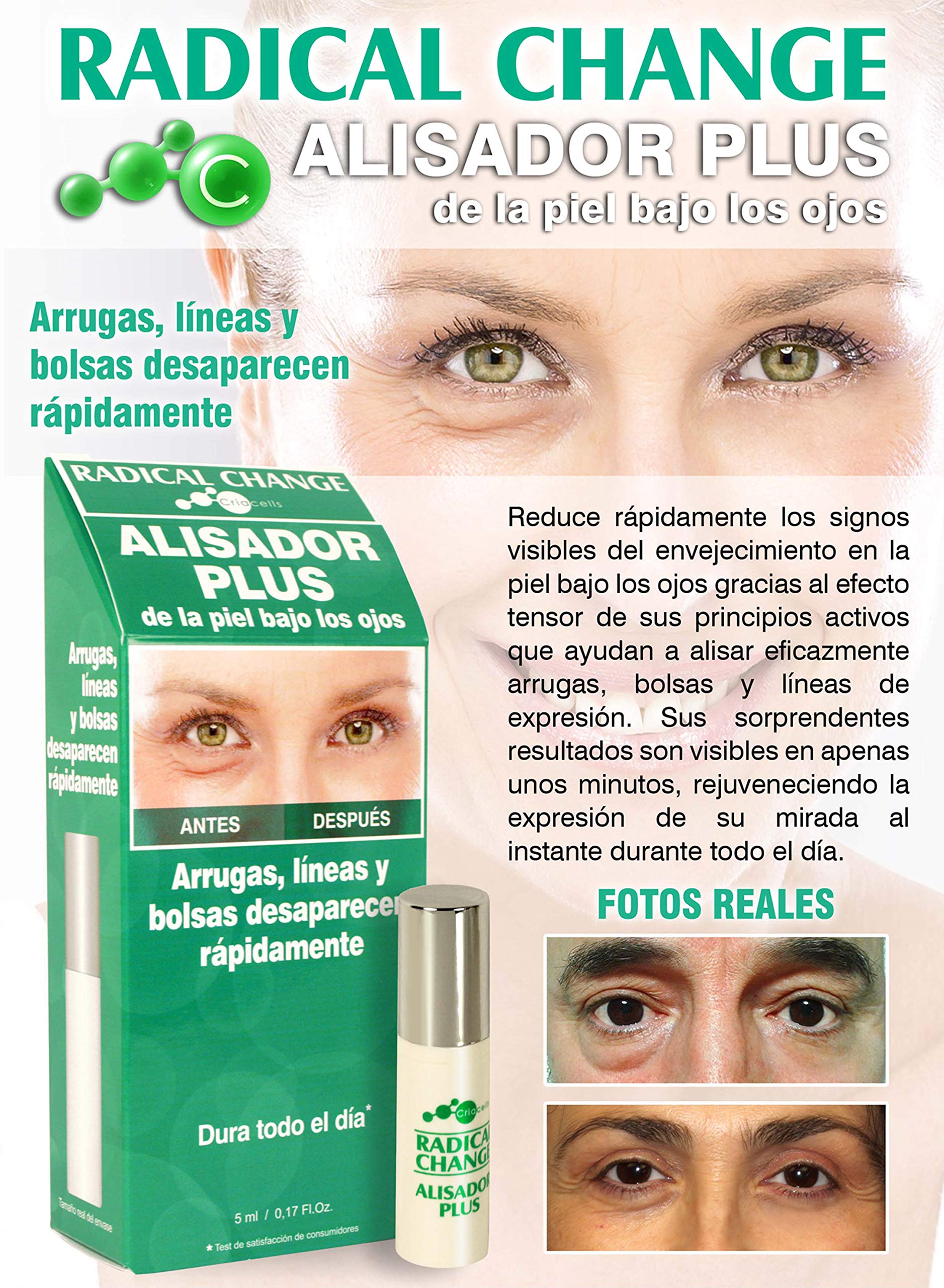 RADICAL CHANGE - Corrector ojeras – Alisador plus, líneas de expresión, elimina las bolsas de los ojos de forma rápida - efectividad comprobada