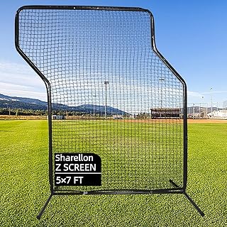 Baseball Z Screen - 7x5ft Heavy Duty Portable Pitching Screen for Batting Cage Field & Backyard Practice - Ideal for Coaches Teams & Players