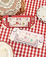 Vista 8 de GeekShare Strawberries with Cream Case Compatible with Switch 2, Slim Separable Soft Silicone Protective Shell with 2 Thumb Grip Caps - Pink Rosa