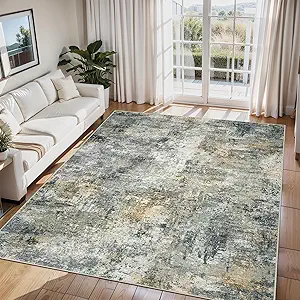 6x9 Area Rugs for Living Room Rug Washable: Abstract Rug for Dining Room Bedroom Carpet Non Slip 6 by 9 Indoor Modern Nursery Home Office Multi