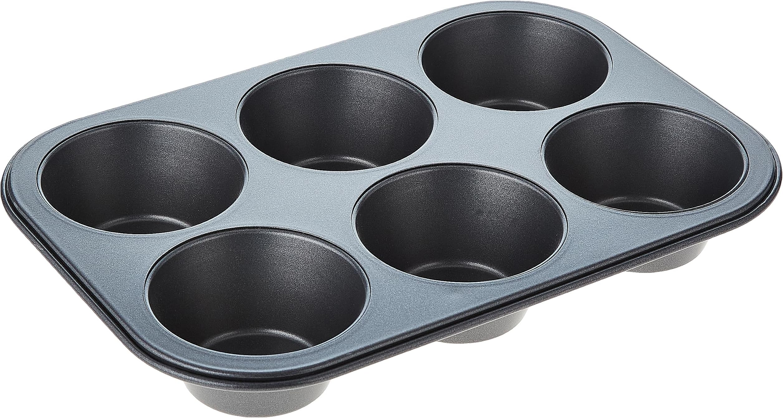 Home Maker Cup Jumbo Muffin Pan 6-Pieces, Black