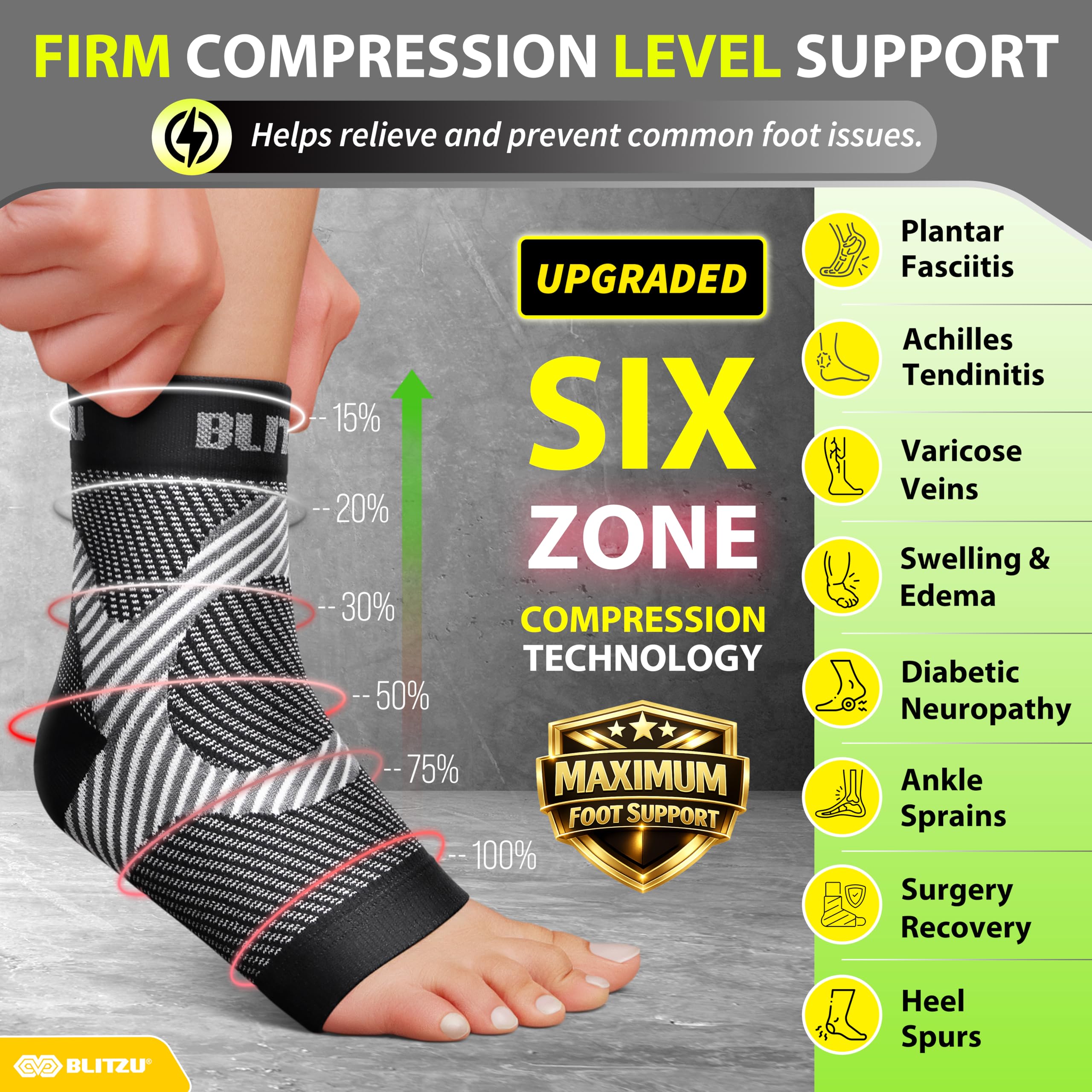 Amazon | 足底筋膜炎、アキレス腱炎、関節炎の緩和、足首ブレース圧縮