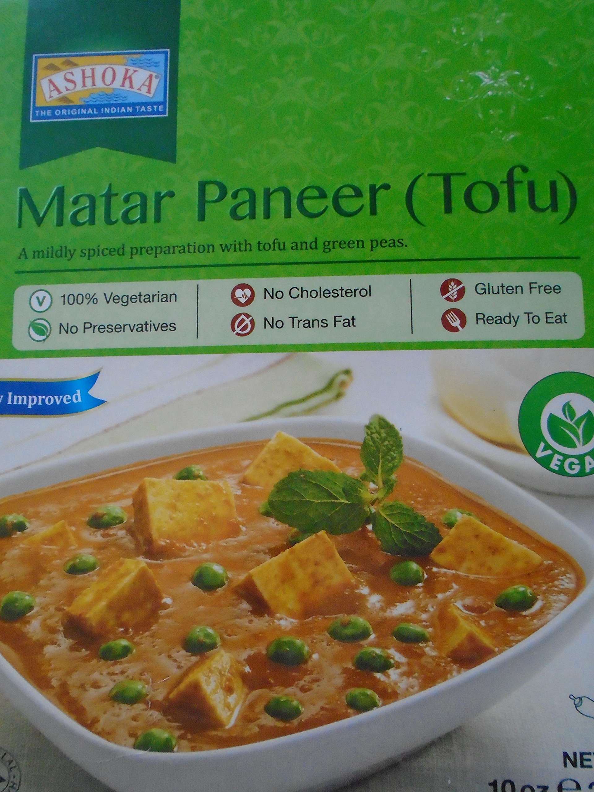 Ashoka Ready Meals Matar Paneer (Tofu) 280 g (Paquete de 10)