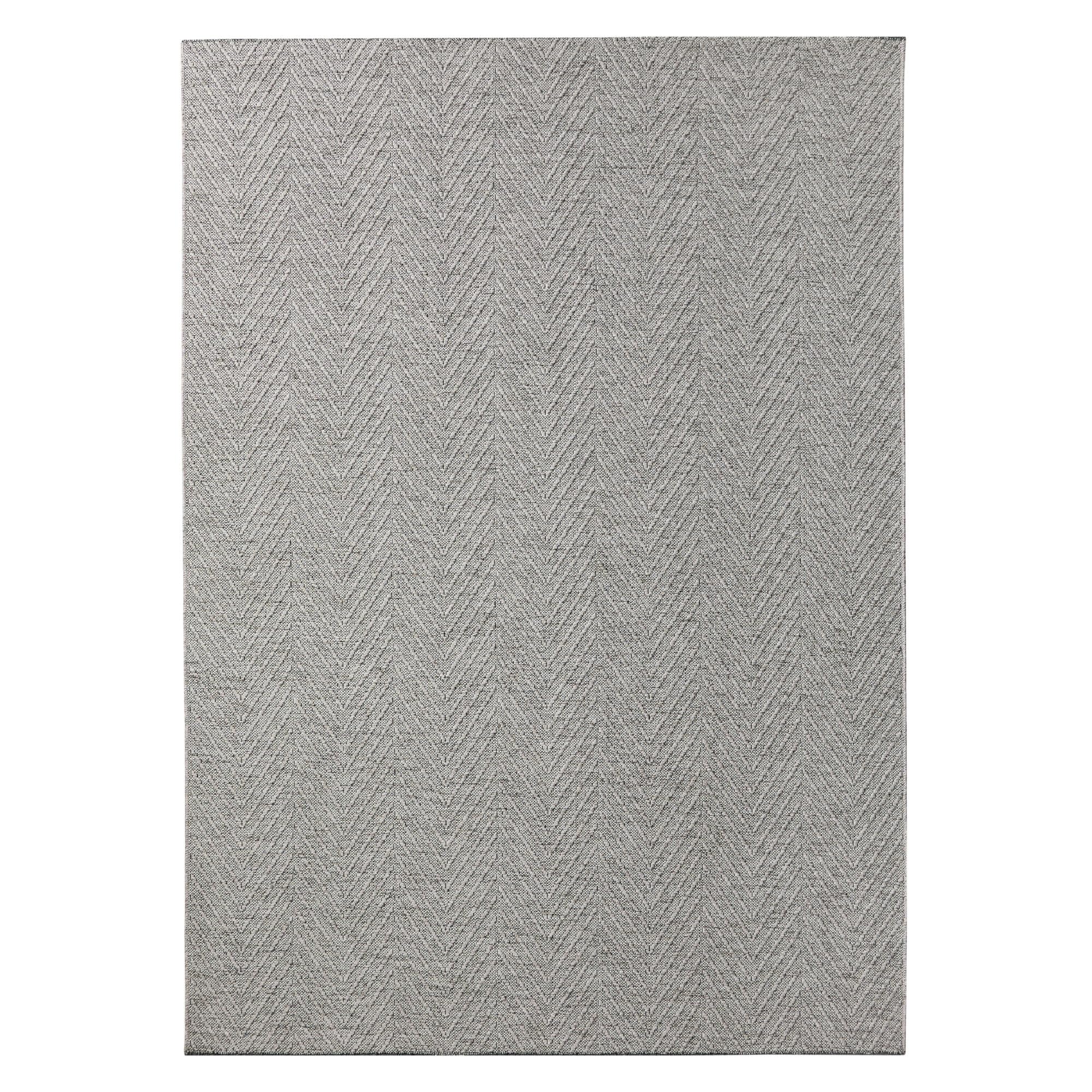 TOWN & COUNTRY BASICS Pax Herringbone Textured Solid Everwash® Washable Area Rug, Low Pile, Non-Slip Backing, Easy Clean Pet & Family Friendly Rug, Grey, 7'10"x10'2"