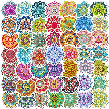 Happy Diwali Gift Stickers - 50pcs Mandala Labels Seals Decals for Kids Cards Envelopes Cookies Box and Gifts Wrapping Decoration