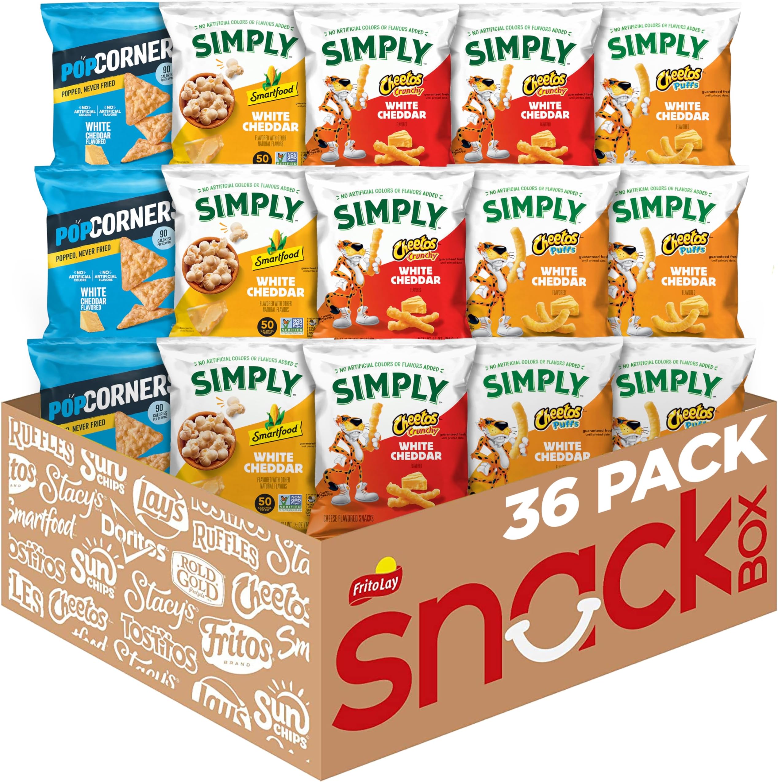 White Cheddar Snacks Favorites Variety Pack (Pack of 36), Vegetarian