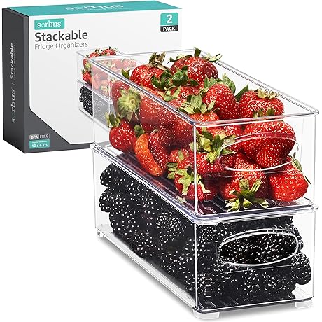 Sorbus Stackable Refrigerator Organizer Bins - The Key to Tidy Mini Refrigerator Organizers