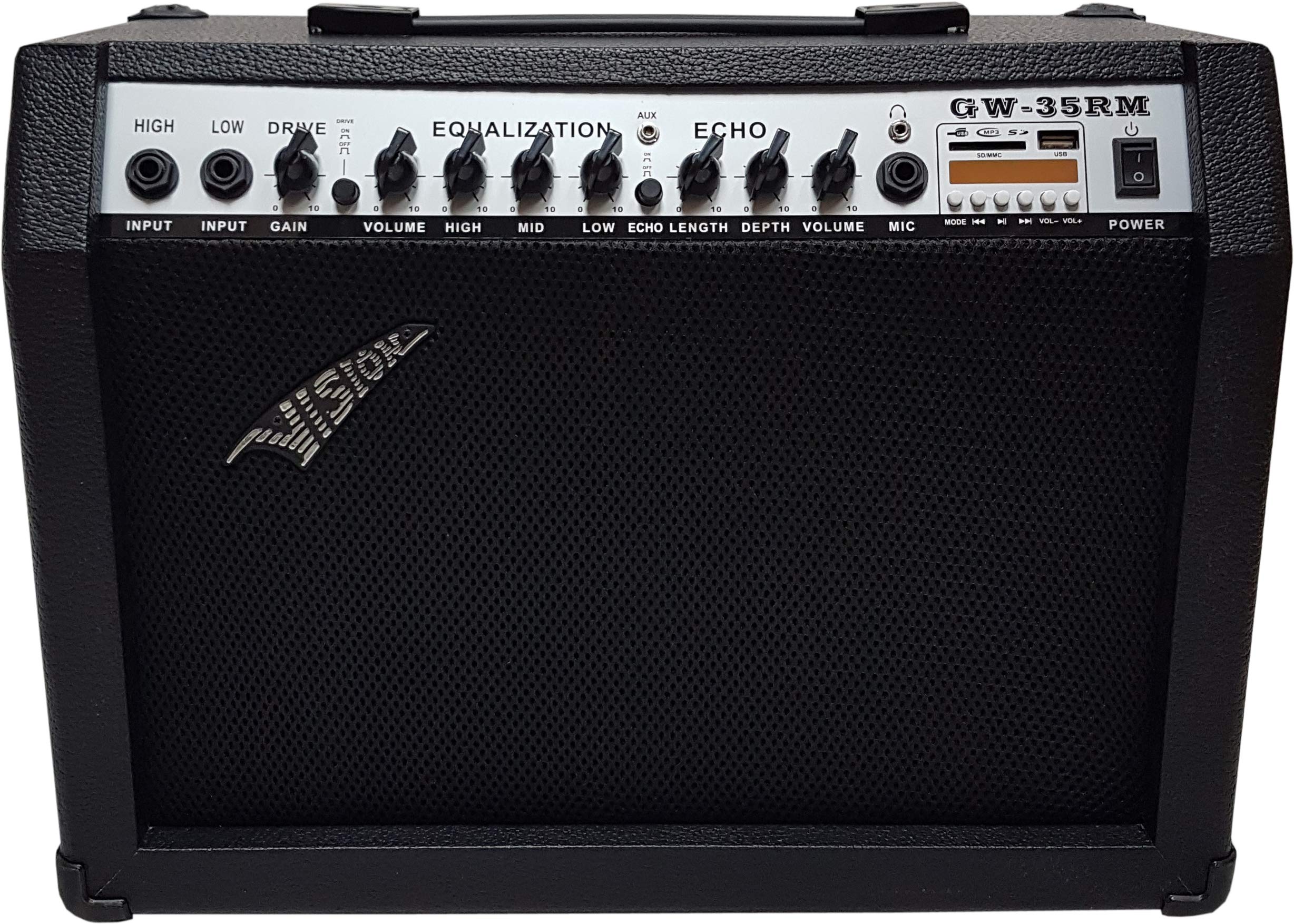 GITARRENVERSTÄRKER 65WATT - E Gitarren VERSTÄRKER - Distortion - MIKROFONEINGANG - Echo - Hall - 7 KÄNALE - 35RM