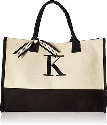 Mud pie initial canvas tote Clearance