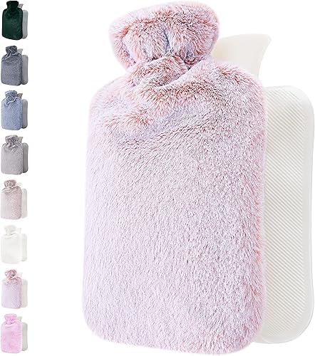 Botella de agua caliente con cubierta suave premium 18L Bolsa clásica de agua caliente para aliviar el dolor calambres para noches acogedoras