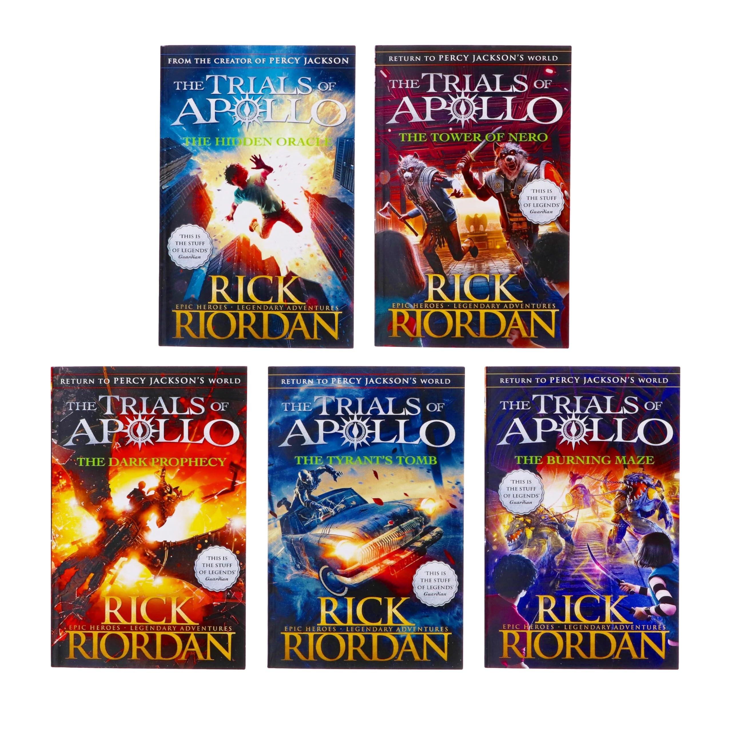 Trials of Apollo Series 5 Books Collection Set By Rick Riordan