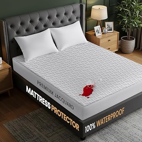 Miniatura 2 de Utopia Bedding Protector de colchón impermeable tamaño Queen, funda de colchón de tela suave 3D de alta calidad, se adapta a 17 pulgadas de