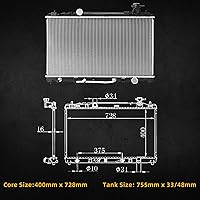 Vista 5 de DWVO Radiador compatible con Camry L4 2.4L 2007-2011, Camry 2.5L 4CYL DWRD1081 2010-2011