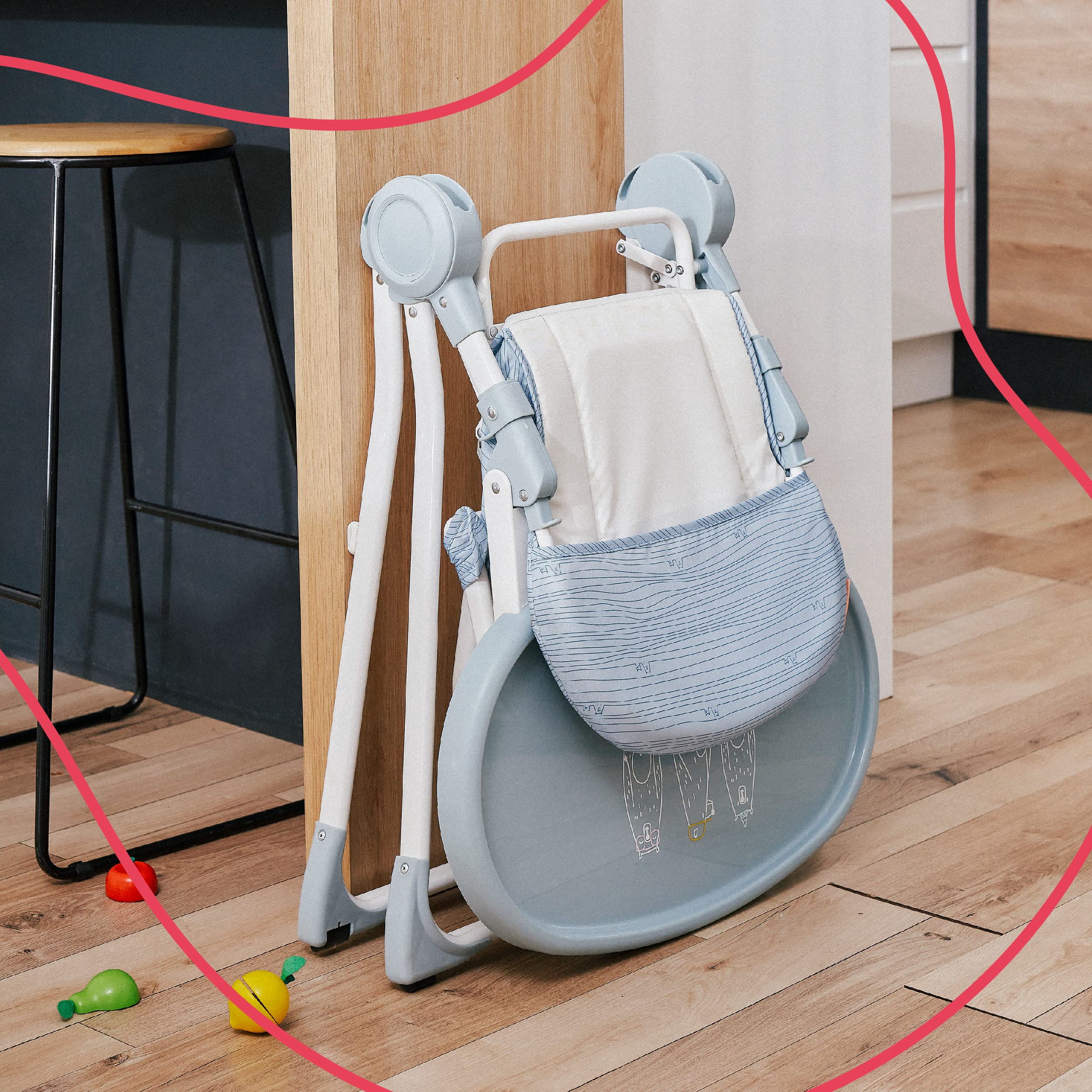 Badabulle Chaise haute bébé ultra compacte - Chaise pliante, Dossier et tablette ajustables - Dès 6 mois