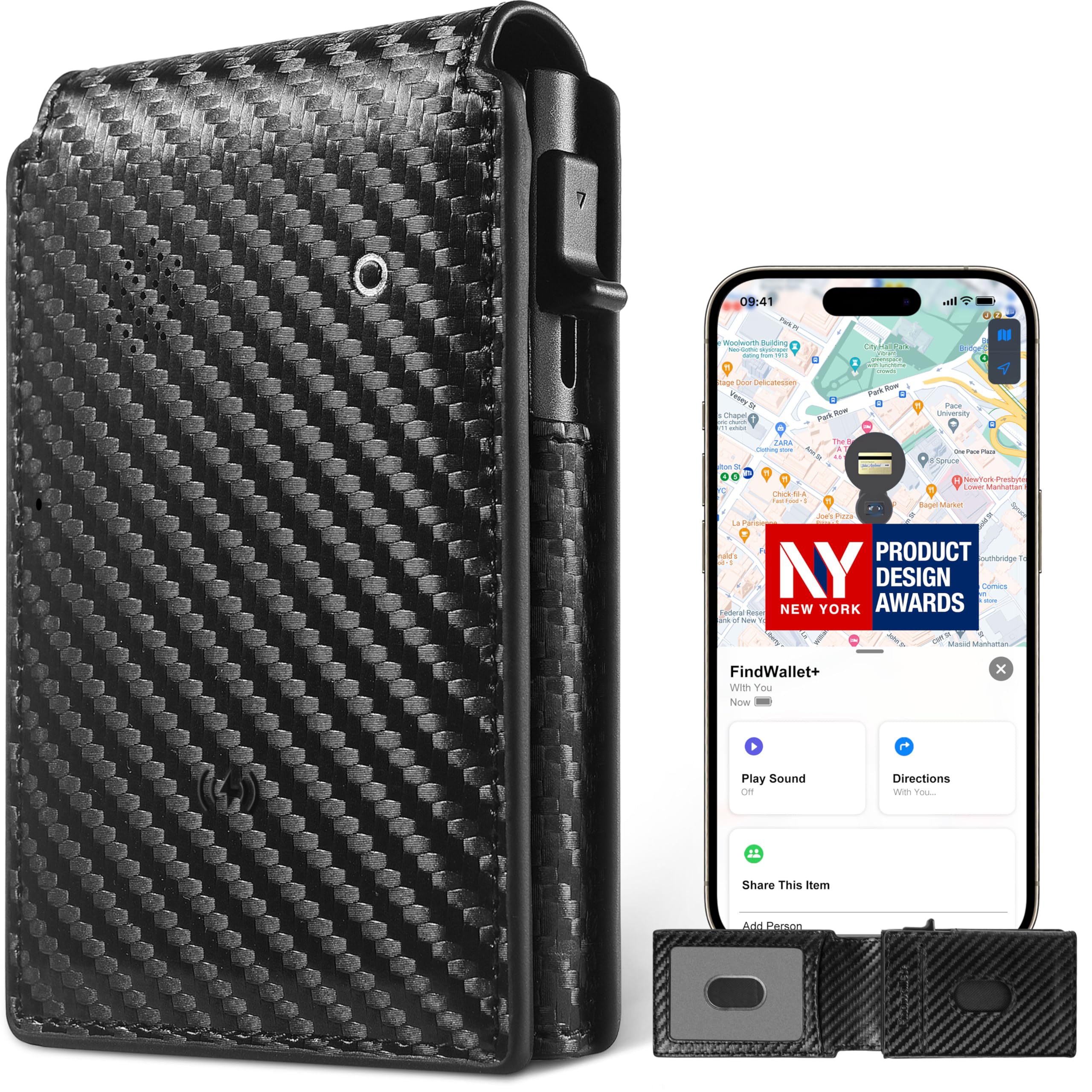 Auskang Rechargeable Mens Wallet with Smart Tracker Works for Find My App, Minimalist Leather RFID Blocking Credit Card Holder, Replacement for AirTag Wallet, with Money Clip, Not for Android, Black-image-22