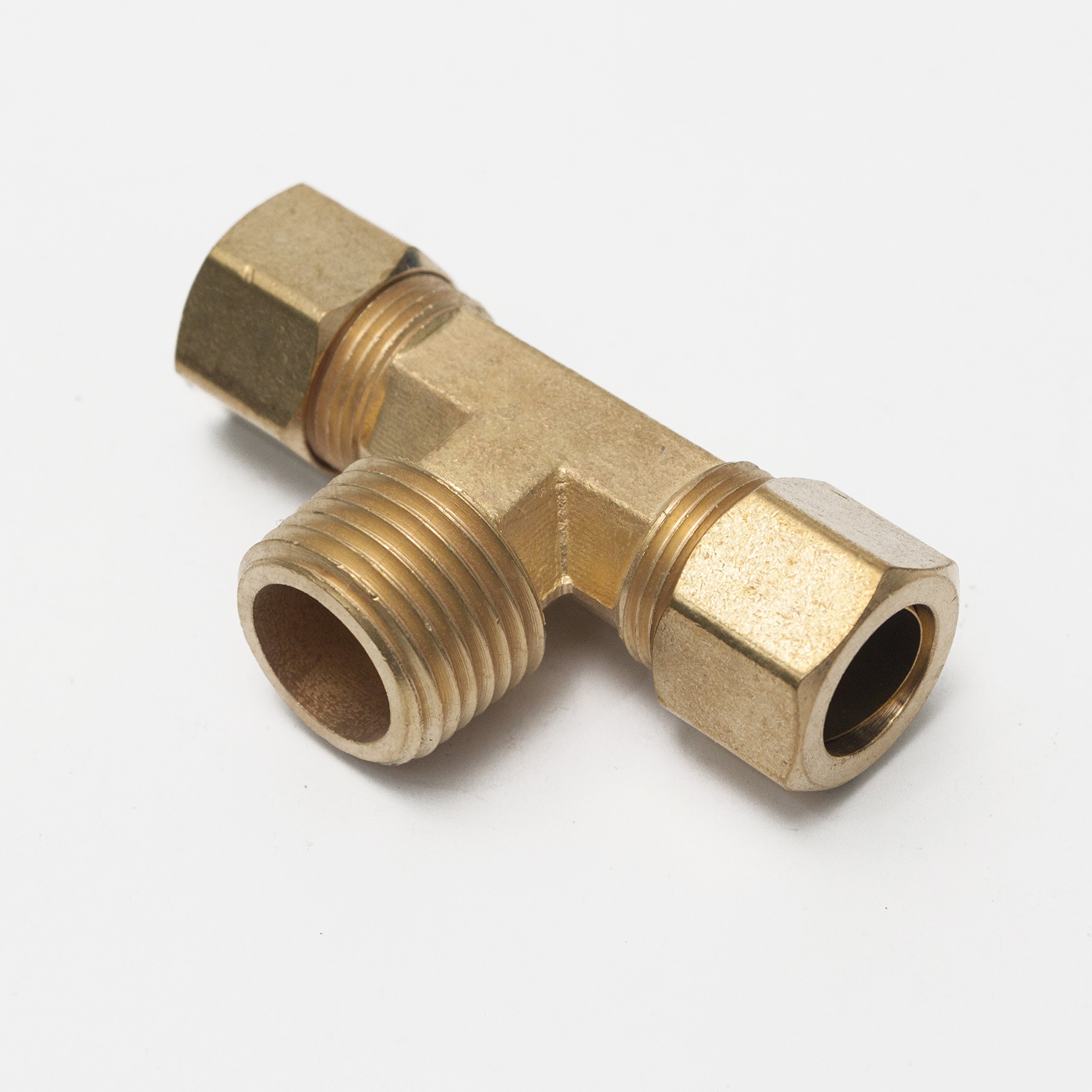 Ltwfitting Laiton 1/5,1 cm OD X 1/5,1 cm OD X 1/5,1 cm mâle NPT Compression Branch Tee Fitting (lot de 5)