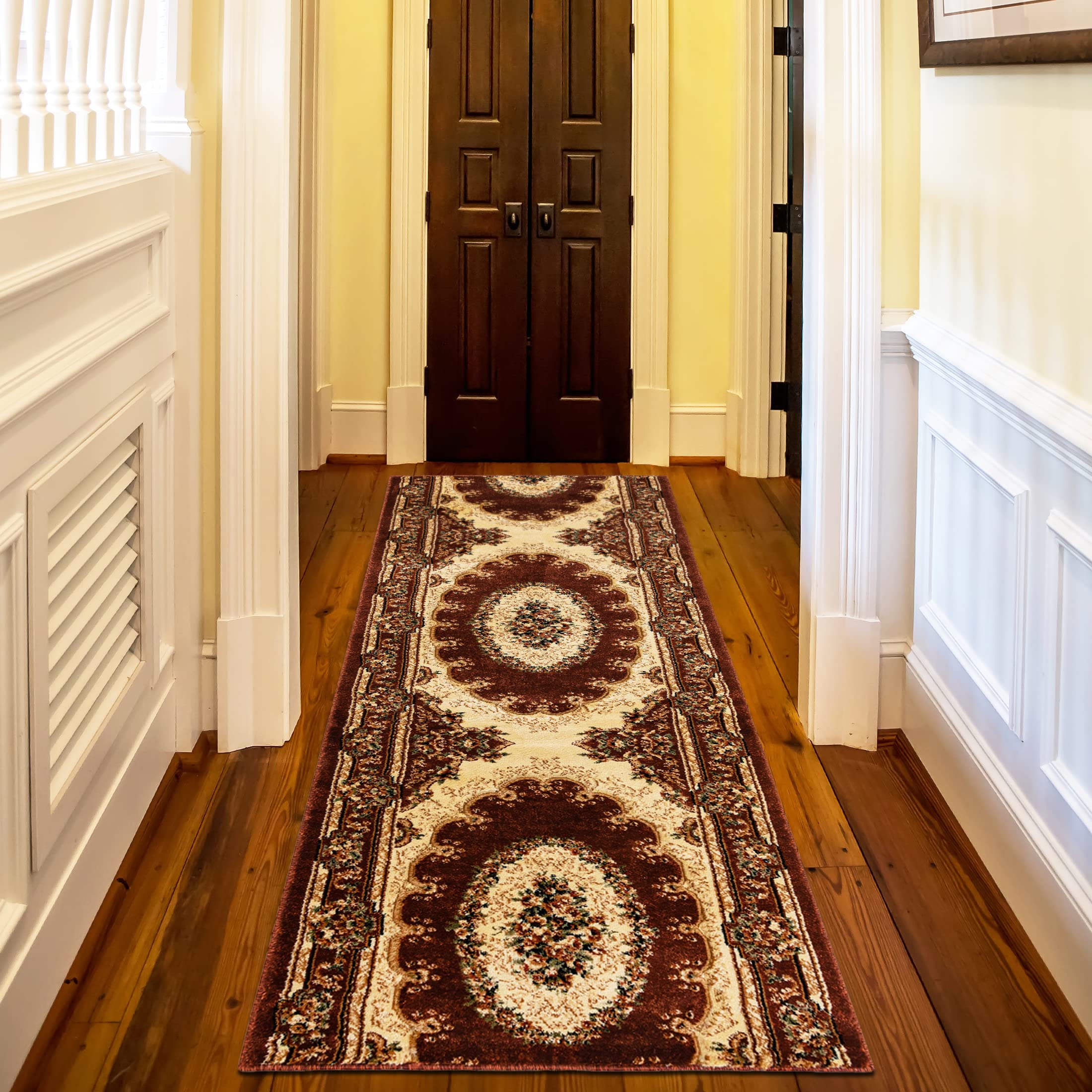 Mazovia Läufer Flur 70x175cm Braun Klassisch Traditionell Weich Mittelflor