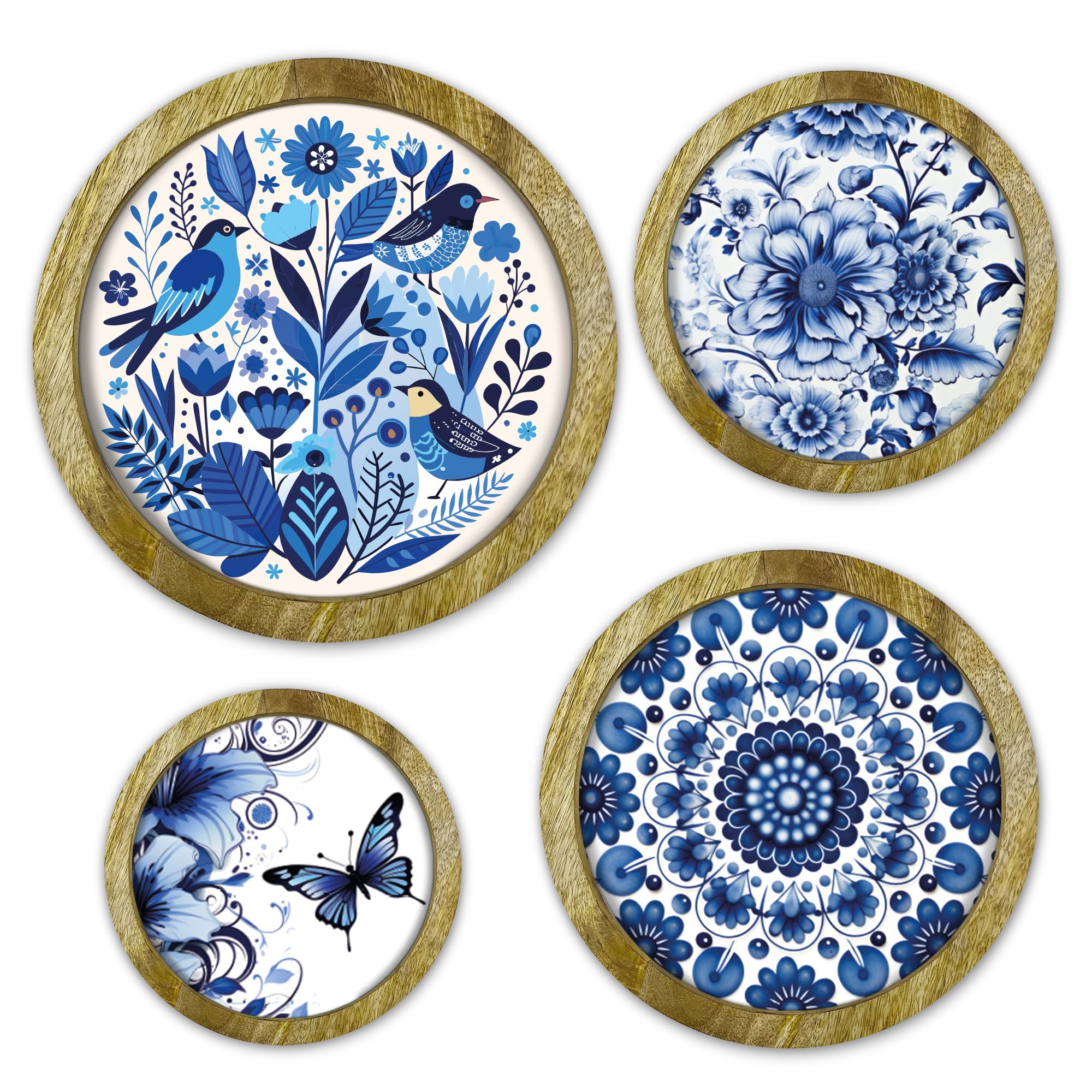 RAG28 Wooden Handcrafted Wall Decor for Home Decoration | Home Decor Item | Wall Hanging | Decorative Plates | Set of 4 (Size: 12/10/8/6 Inches, 4R39 (B0DH84TJKL) Amazon Price History, Amazon Price Tracker