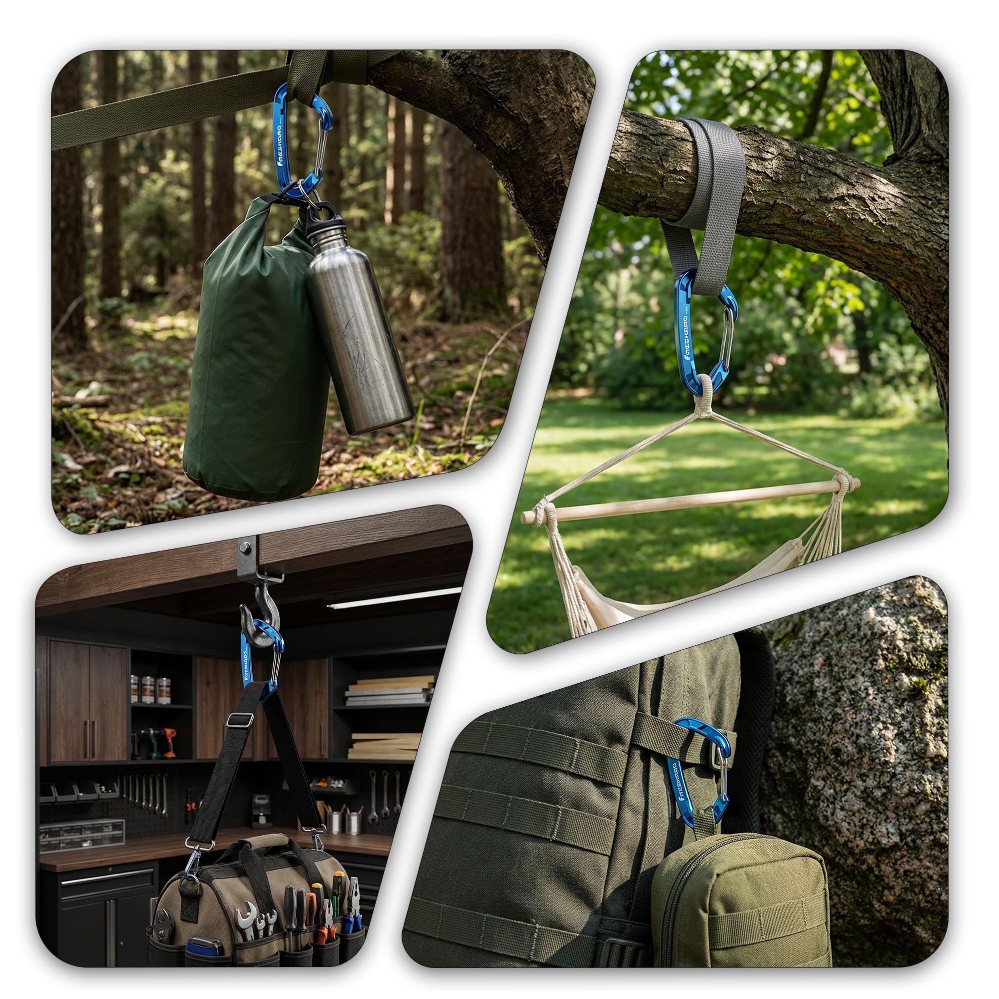 FresKaro Moschettone Wiregate, Resistenza alla Trazione 15kN-1529kg, 7075 Alluminio Aeronautico, Ultralight e Senza Ruggine, Robusta Clip per Portachiavi, Accessori edc, Camp, Pesca, All'aperto, Zaino ecc., Grandi (5 Colori a Scelta)