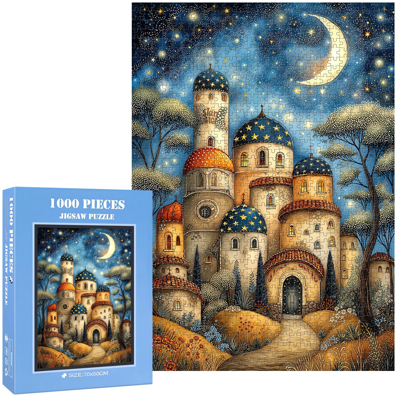 Moonlit Starry Citadel Jigsaw Puzzles for Adults 1000 Pieces