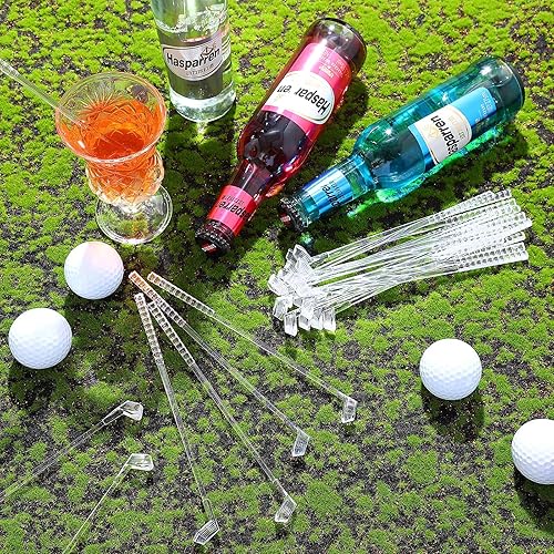 Miniatura 5 de 100 palitos de plástico para agitadores de bebidas para palos de golf, palitos para cócteles, café, licor, pasteles, palitos de golf, regalos de