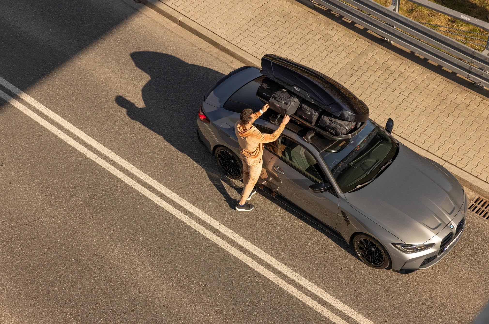 KJUST Zestaw toreb 3-częściowy, kompatybilny z bagażnikiem dachowym Fabri CAR BOX 340