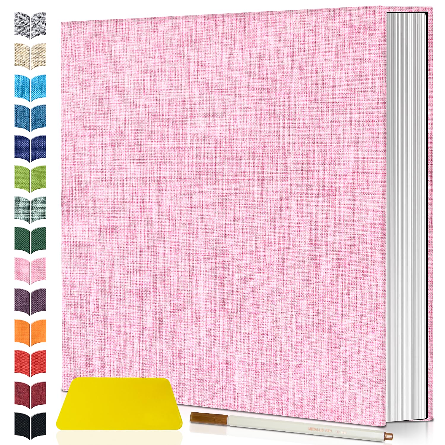 Artfeel Álbum de fotos autoadhesivo, libro de fotos grande de 40 páginas para fotos de 4 x 6, 5 x 7, 8 x 10, álbum de bricolaje para bebé, boda, familia, viajes, regalos de cumpleaños, con bolígrafo