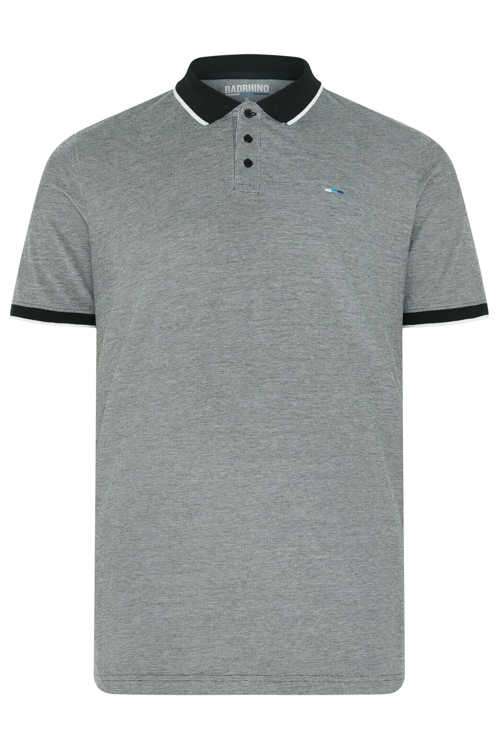 BadRhino Big & Tall & Black Tipped Polo Shirt - Men's - Plus Size Curve