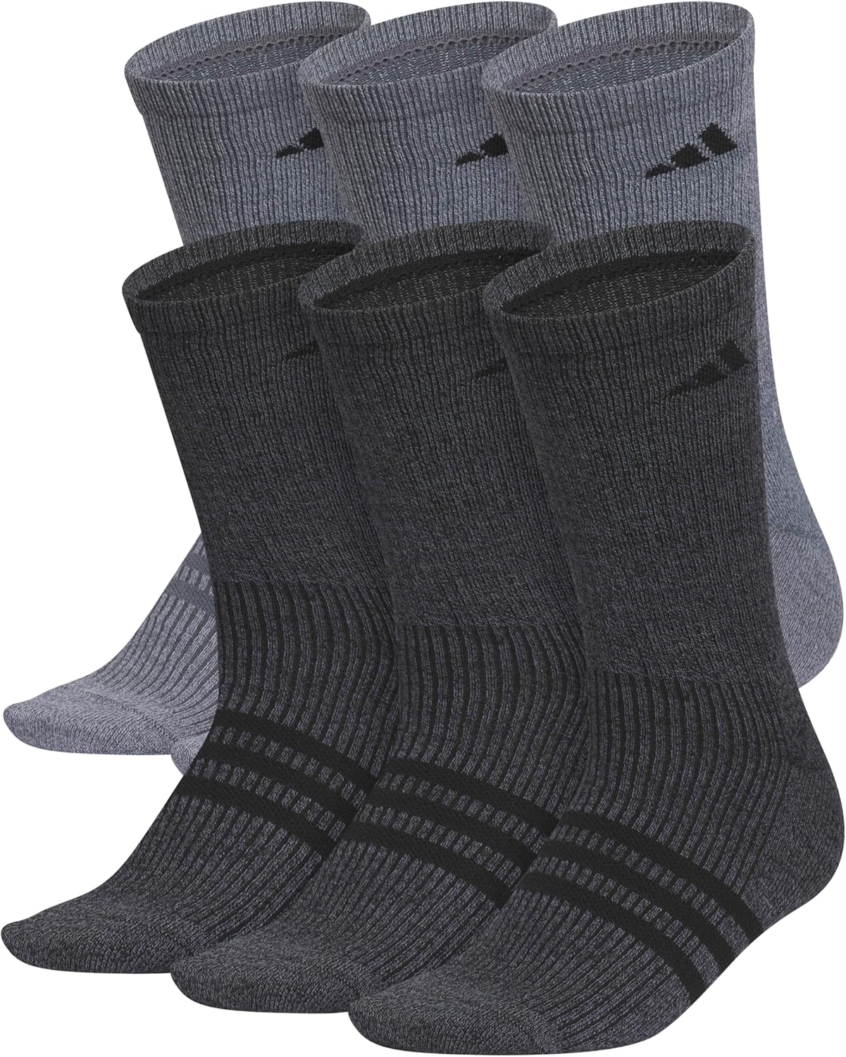 adidas Men's Superlite Crew Socks (6 Pairs) Lightweight & Breathable