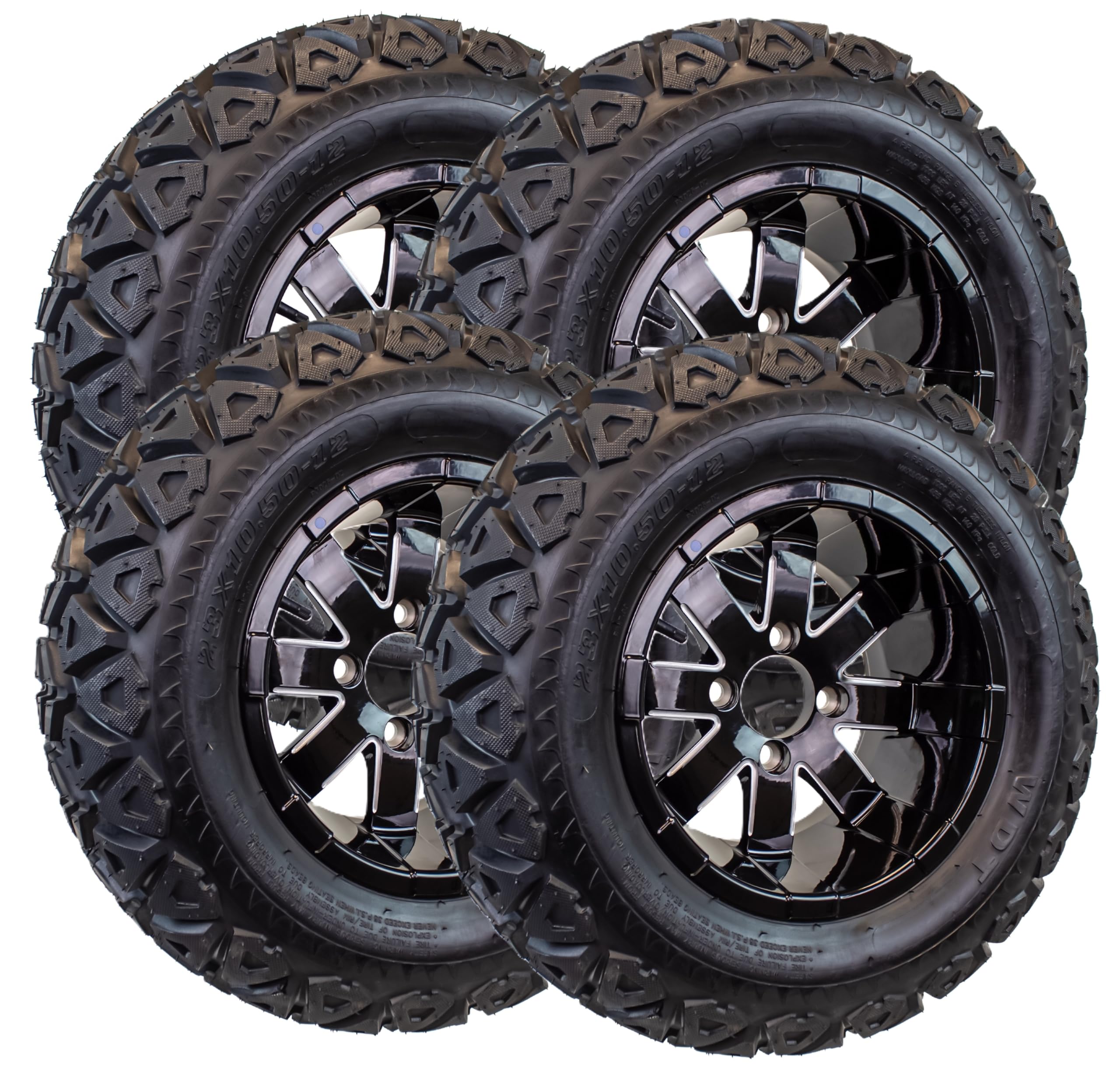 eCustomrim 4-Pack 23X10.50-12 Golf Cart ATV Offroad Tire Wheel Assembly