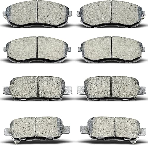 8pcs Front Rear Ceramic Brake Pads Set Compatible with Nissan