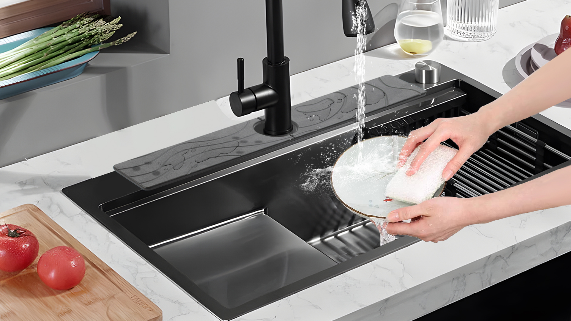 Amazon.com: 2 Pcs Faucet Mat for Kitchen Sink 15.74”×3.94